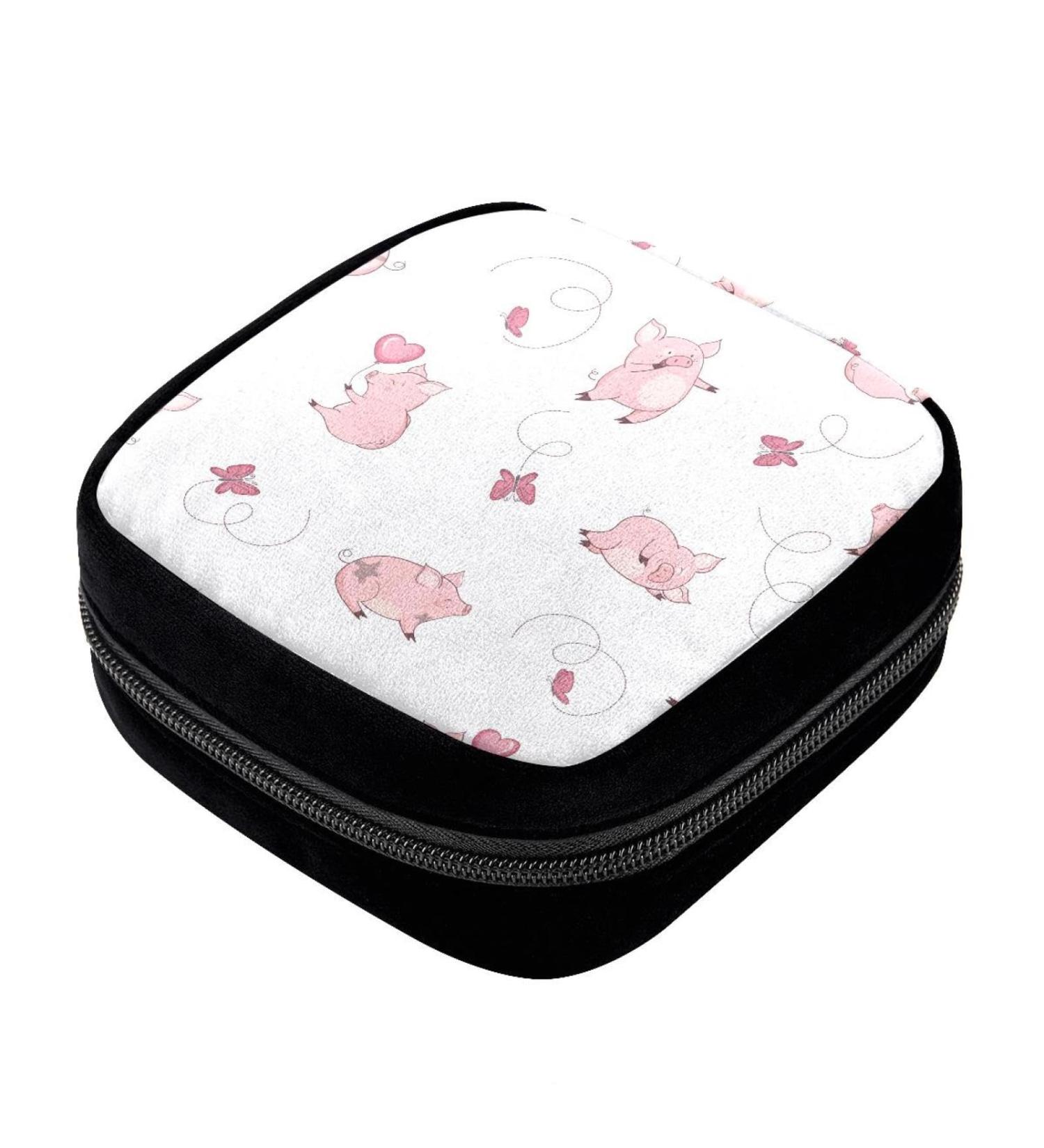 GIAPB Period Bag - Animal Pig Color Sanitary Napkin Storage & Makeup Pouch - Buy Online on GoSupps.com