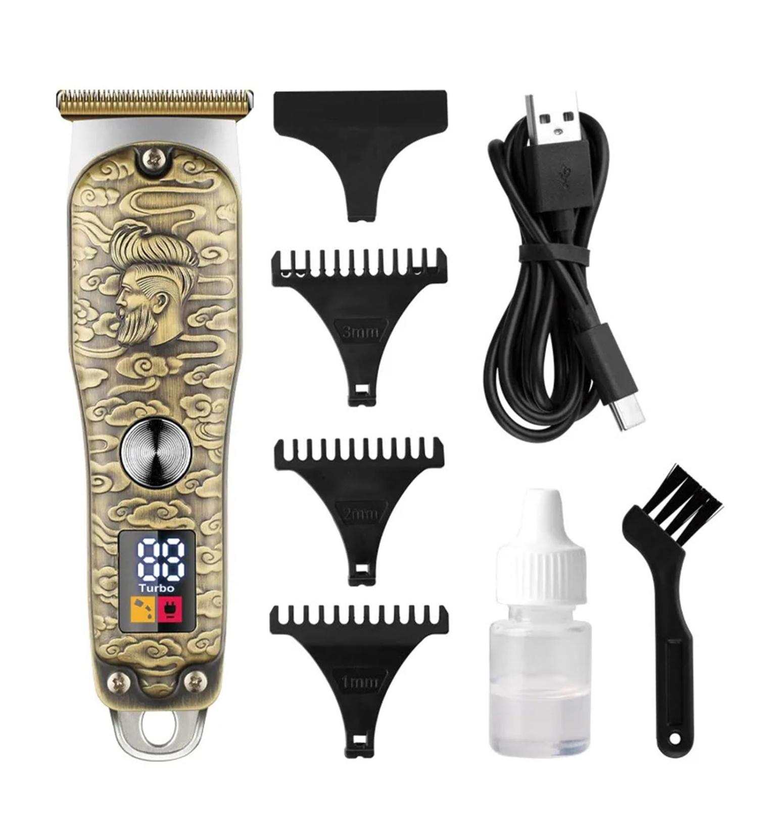 Professional Barber Scissors & Razors | Engraving Retro Hair Clipper with Digital Display - Mohawk Electric Clippers - Buy Online on GoSupps.com