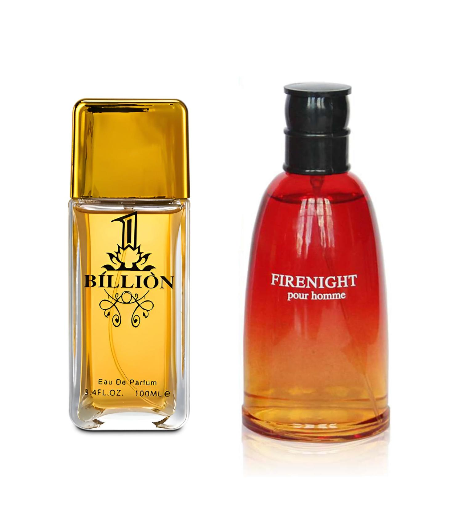 1 Billion&Fire Night Combo Men's Cologne- Eau De Toilette Spray Perfume Fragrance For Men- Daywear Casual Daily Cologne Set 3.4 Oz Bottle- Ideal EDT Beauty Gift for Birthday Anniversary - Buy Online on GoSupps.com