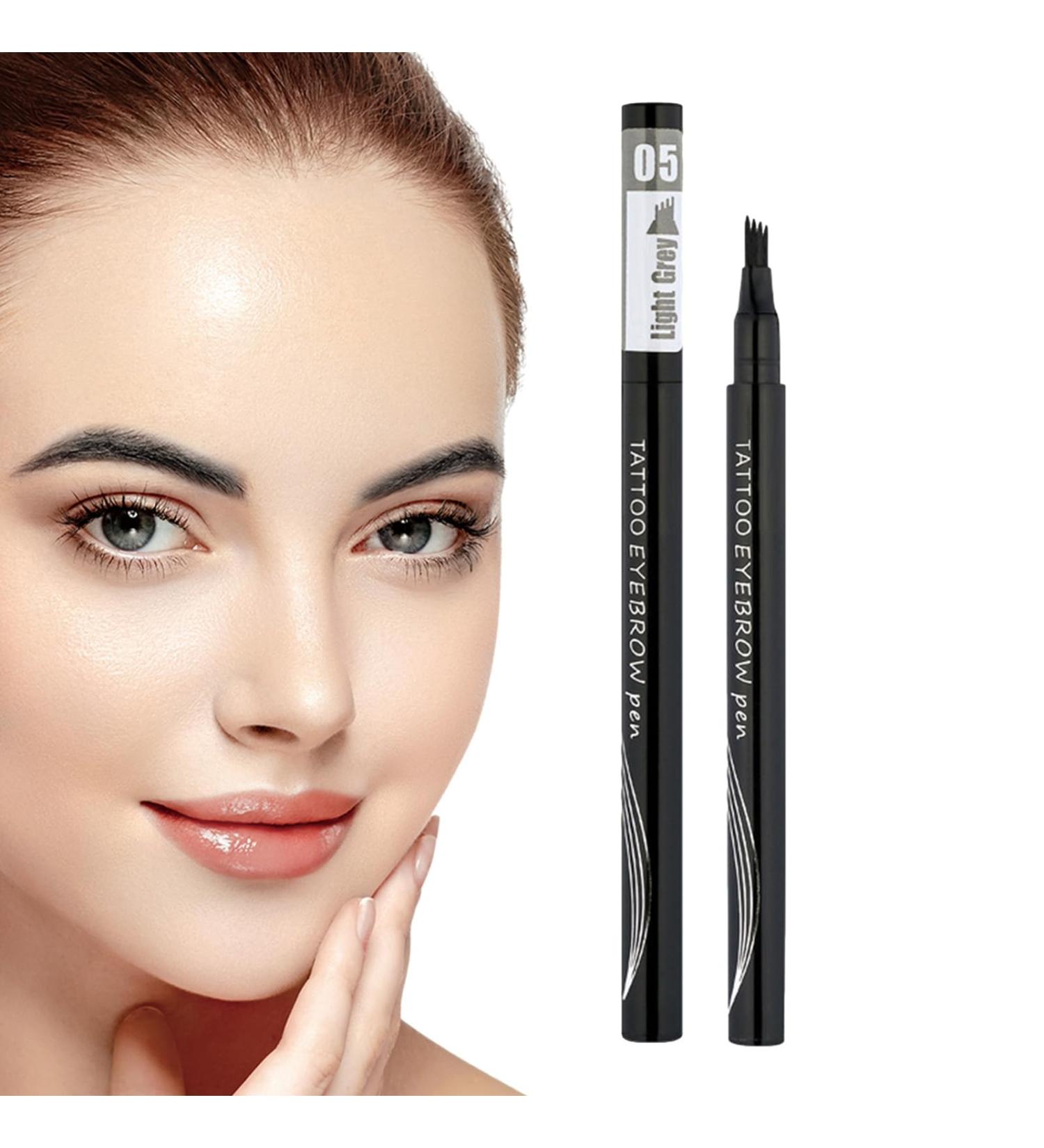 4 Tip Eye Brow Pencils Portable Eyebrow Contouring Pencils with 4 Tips Daily Eyebrow Makeup Supplies for Home Working Dating Traveling Gathering Gecap 5# Light Gray - Buy Online on GoSupps.com