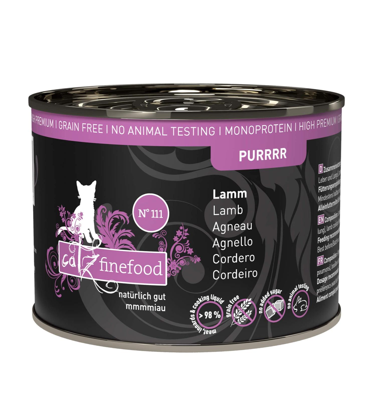 Catz Finefood Purrr Lamb Monoprotein Cat Food - 70% Meat 6 x 200g Cans - Premium Wet Food for Nutritional Cats - Buy Online on GoSupps.com