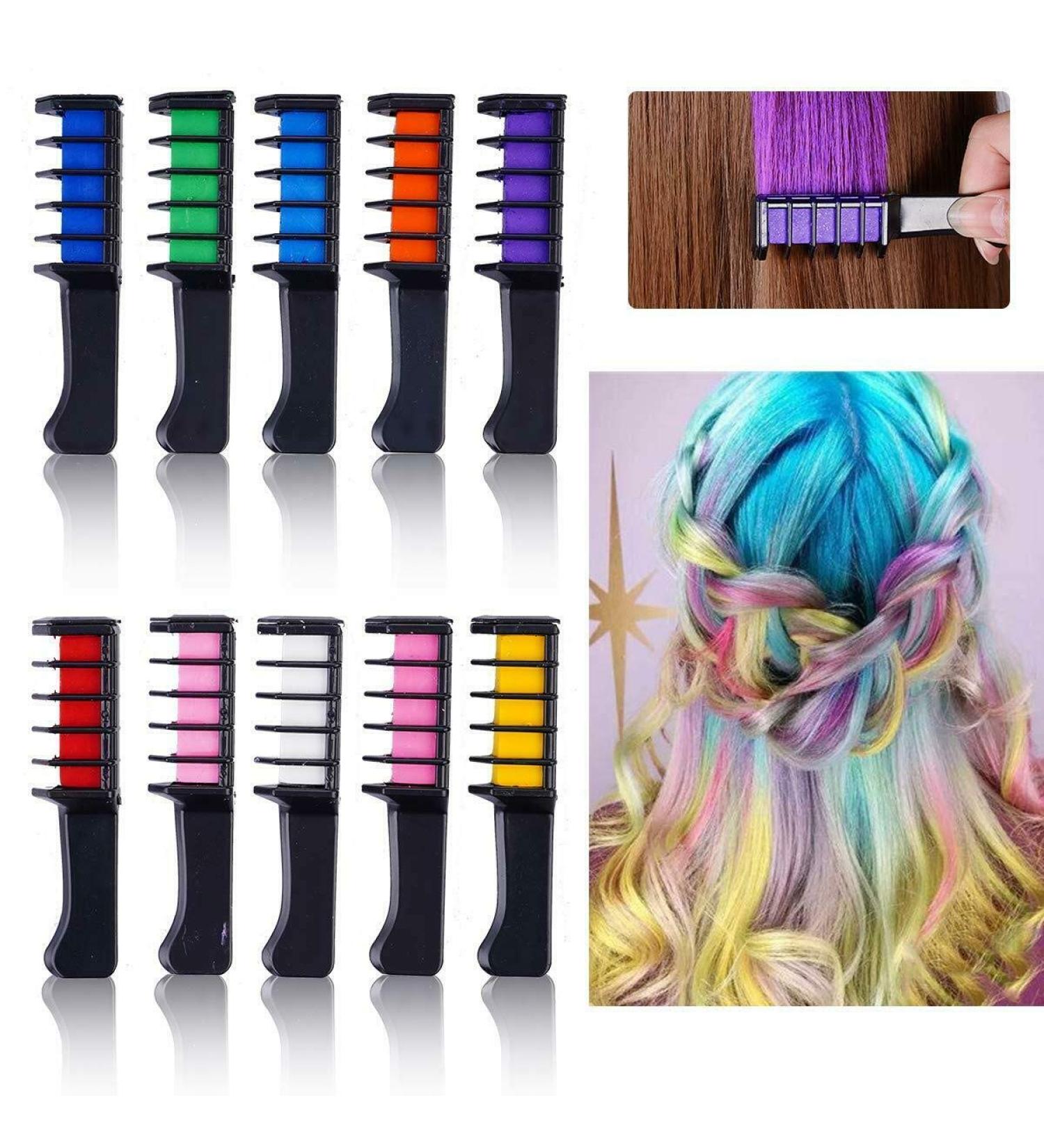 REMOVABLE FASHION HAIR CHALK COMB FOR INSTANT HAIR FLAIR NORMAL AND MATTE COLOURS (NORMAL) NORMAL 1 count (Pack of 6) - Buy Online on GoSupps.com