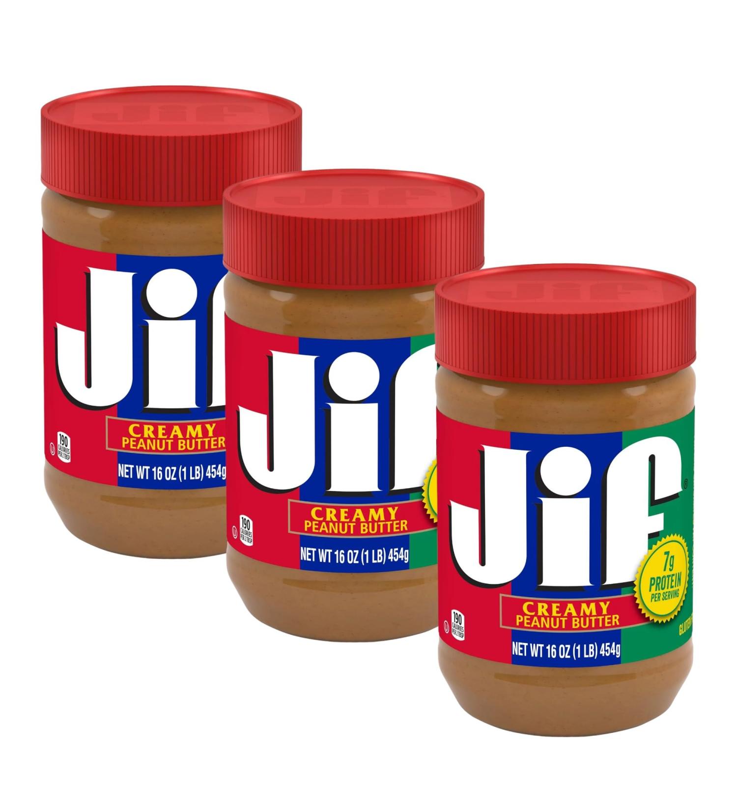 (3 Pack) Jif Creamy Peanut Butter | Gluten Free | 454g - Buy Online on GoSupps.com