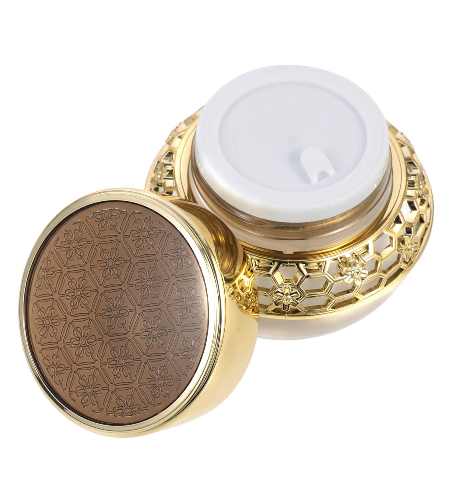 Didiseaon Cream Bottle Small Beard Comb Empty Sample Jar Empty Face Cream Container Plastic Vials Refillable Face Cream Container Clear Container with Lid Pot Jar Dispenser Pp Glass Travel 6X5.5X5.5CM Golden - Buy Online on GoSupps.com