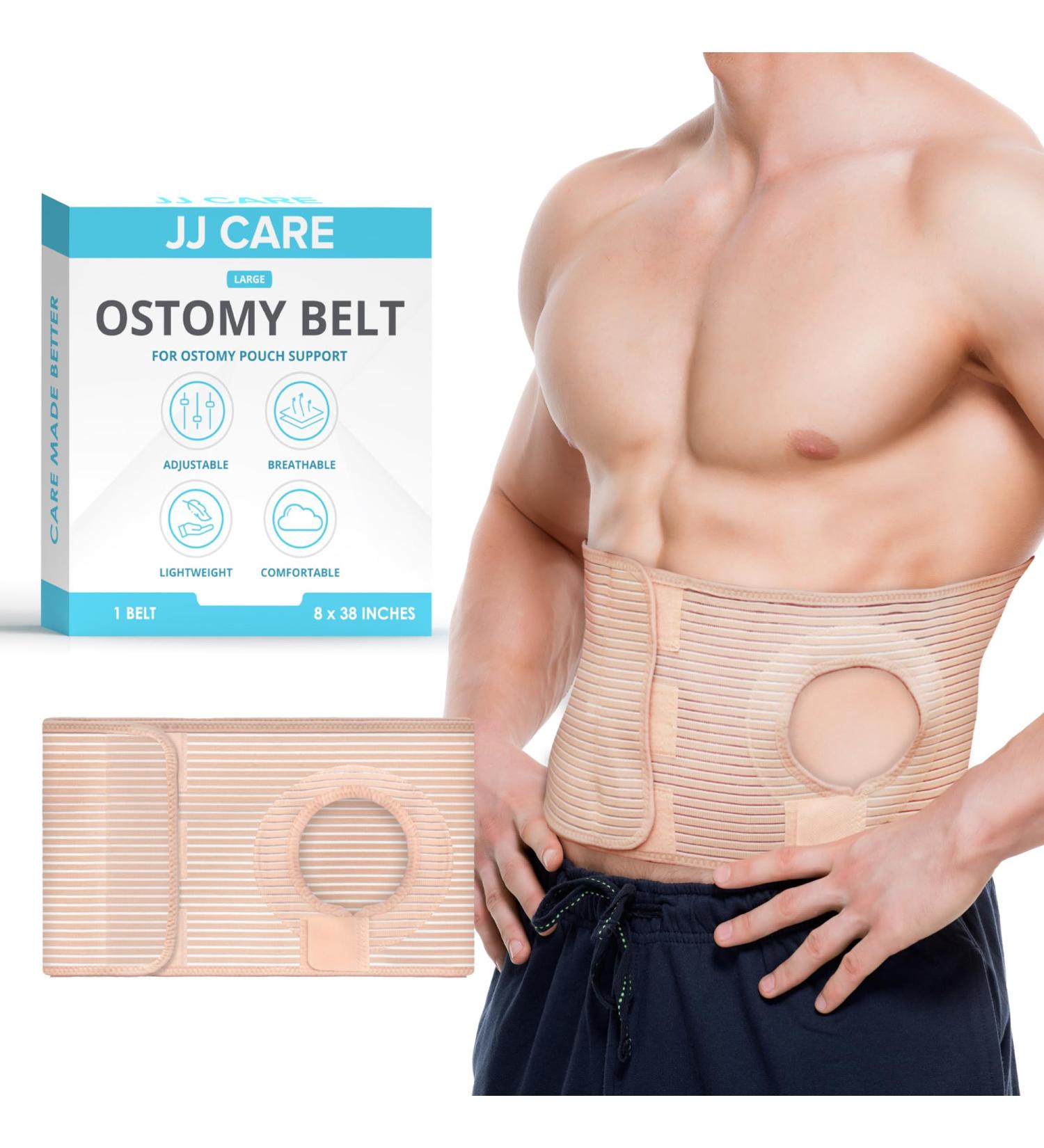 JJ CARE Ostomy Belt (Large) - Flex Support for Men & Women Post-Operative Care Right/Left Stoma Colostomy Belt (38-42" Waist) - International Shipping Available - Buy Online on GoSupps.com