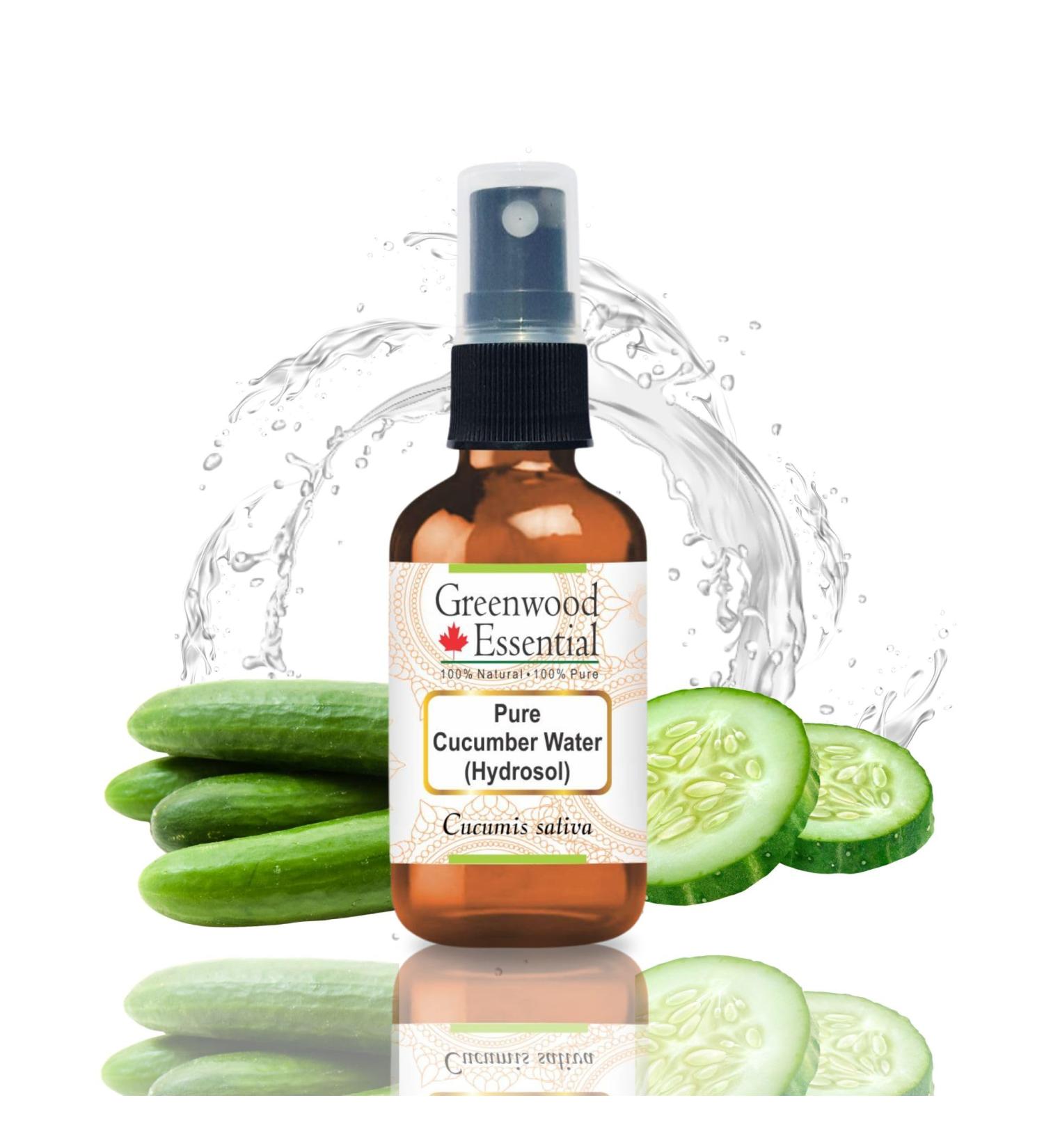 Greenwood Essential Pure Cucumber Water (Hydrosol) (Cucumis sativa) 100% Natural Therapeutic Grade 50ml (1.69 oz) Cucumber 50ml (1.69 Ounce)