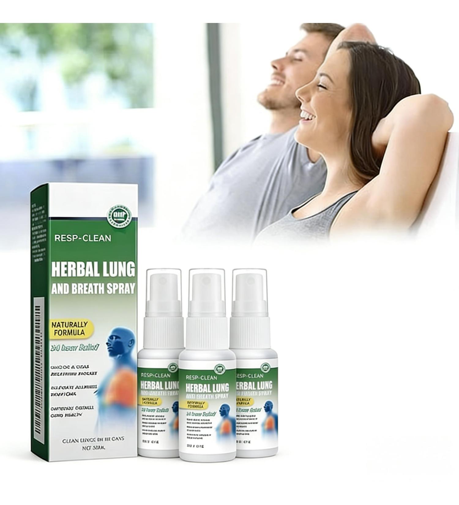 Spray Nettoyant pour Poumons 3PCS Herbal Spray Cleansing Lung 30ML Sprays Pulmonaire Nettoyant Poumons Nettoyage Brume Nettoyante pour Poumon Base De Plantes Facilite la Respiration - Buy Online on GoSupps.com
