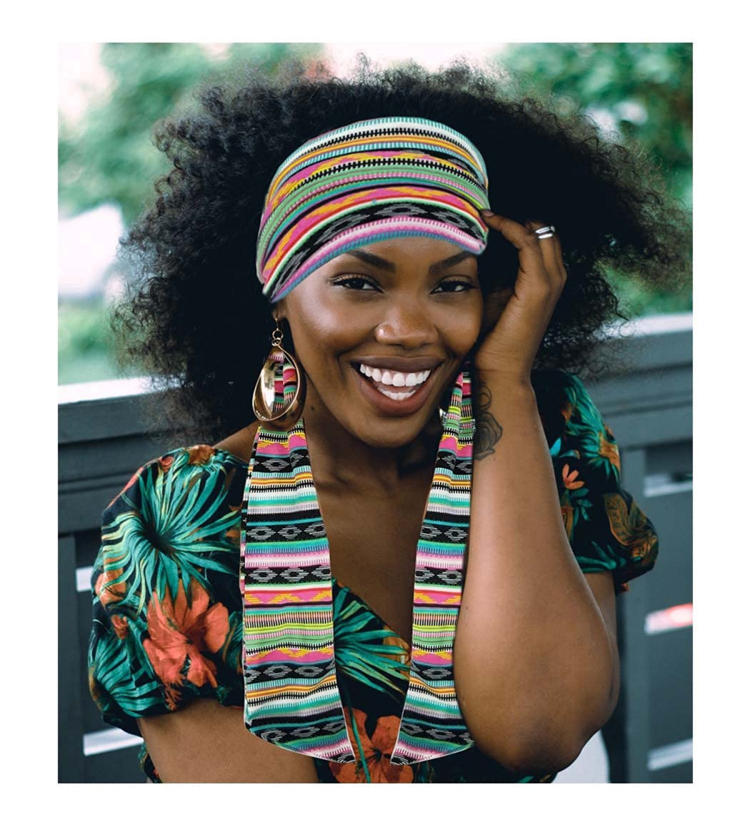 GDcome Black Tie Headbands Elastic Head Tie Edge Wrap Wide Bohemian Headband Edge Laying Scarf for Wigs Grip Band Headband for Makeup Facial Sport Yoga ( 1 piece) (F) (boho 4) - Buy Online on GoSupps.com