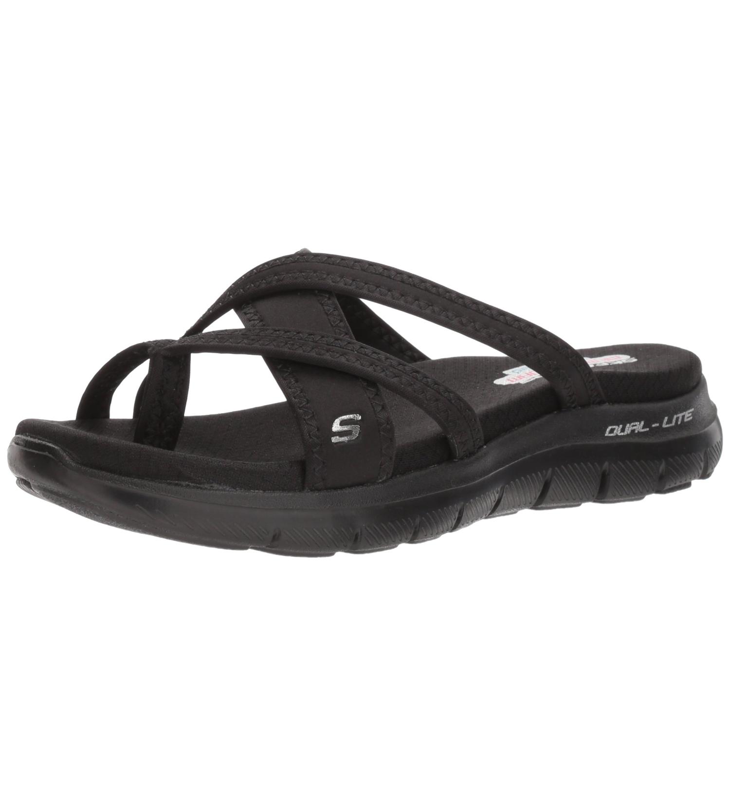 Skechers Flex Appeal 2.0 Start Up Sport Sandal - Unisex, Size 8, Black/Black - Buy Online on GoSupps.com