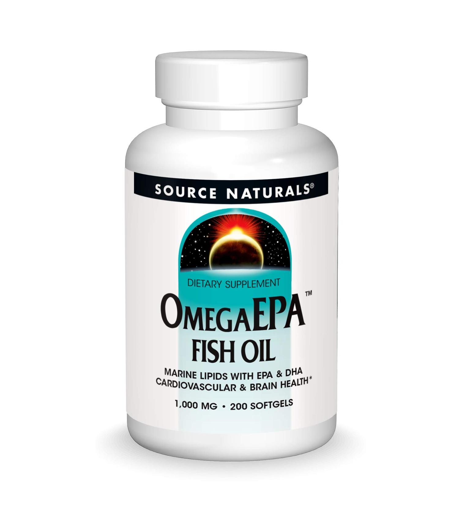 Source Naturals OmegaEPA Fish Oil 1000 mg - 200 Softgels for Heart & Joint Health - Buy Online on GoSupps.com