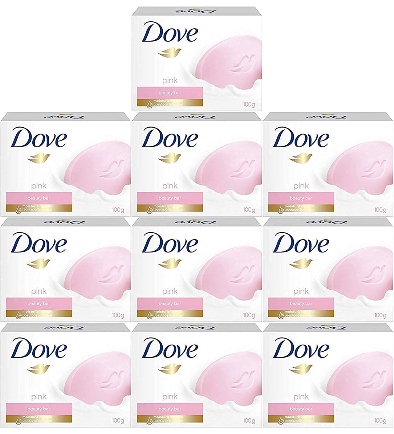 Dove Beauty Cream Bar Soap Pink- 100 Gram / 3.5 Ounce Parfum 3.52 Ounce (Pack of 10)