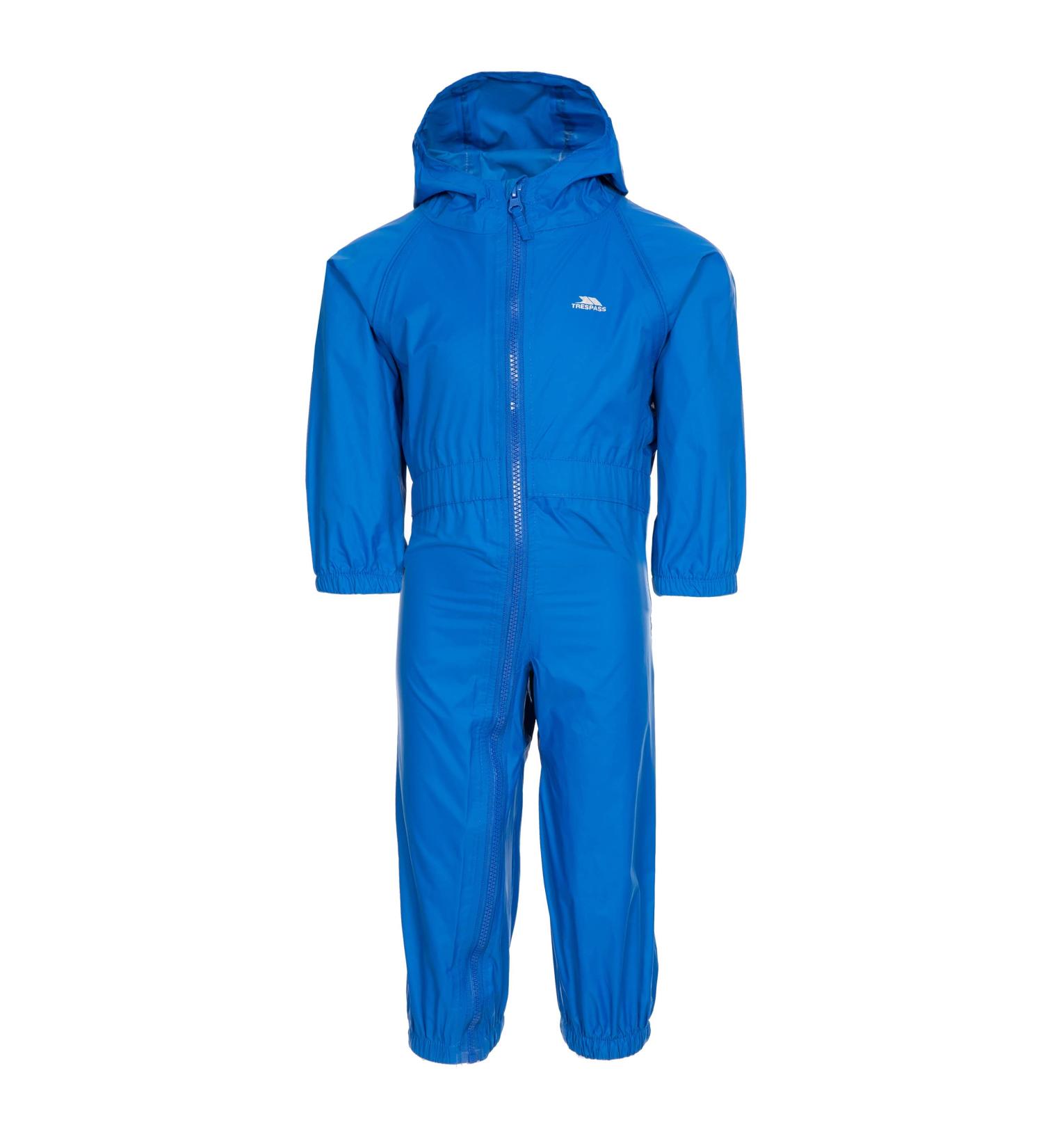 Trespass Children s Unisex Button Rain Suit 6-12 Months blue
