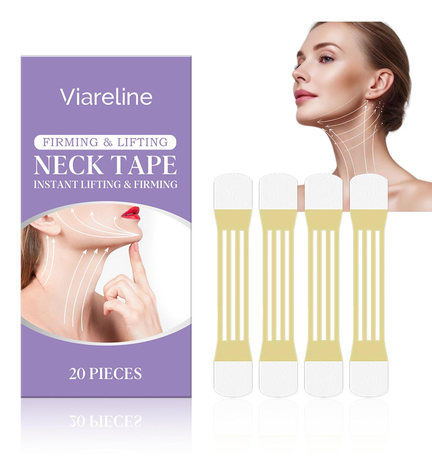 Nascence Neck Lift Tape 20 pcs Neck Tape Lifting Invisible or Double Chin and Sagging for Women Wrinkle Patches Reusable High Elastic Face Lifting Saggy Skin Hypoallergenic for All Skin - Buy Online on GoSupps.com