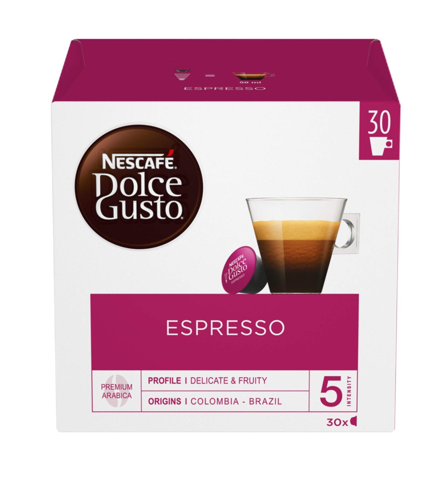  NESCAFE DOLCE GUSTO Nescafe Dolce Gusto Espresso Food Box 3 x 30 Capsules Pack of 3 (90 Capsules) - Buy Online on GoSupps.com