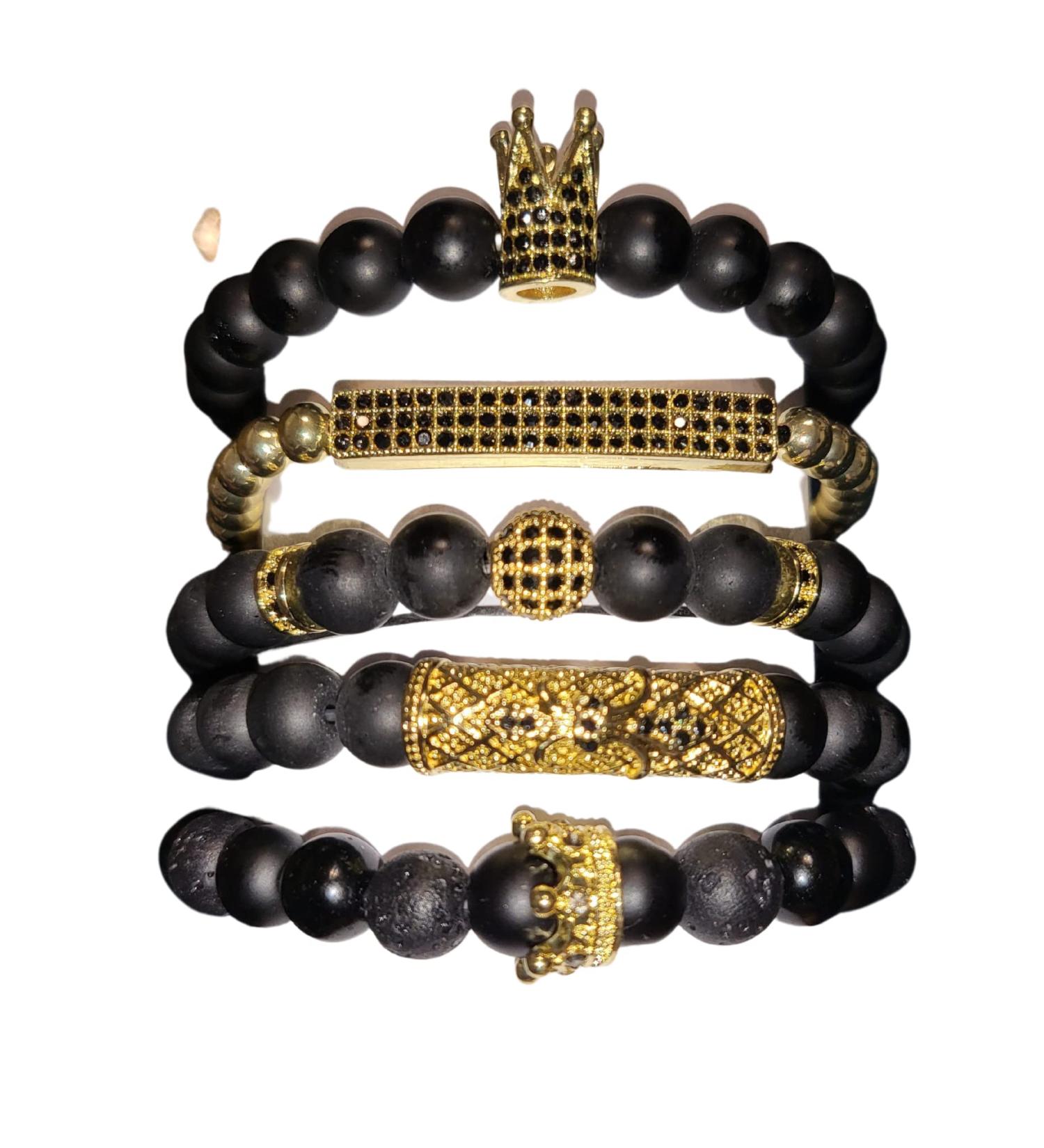 Men 5pc Lava Beads King Set