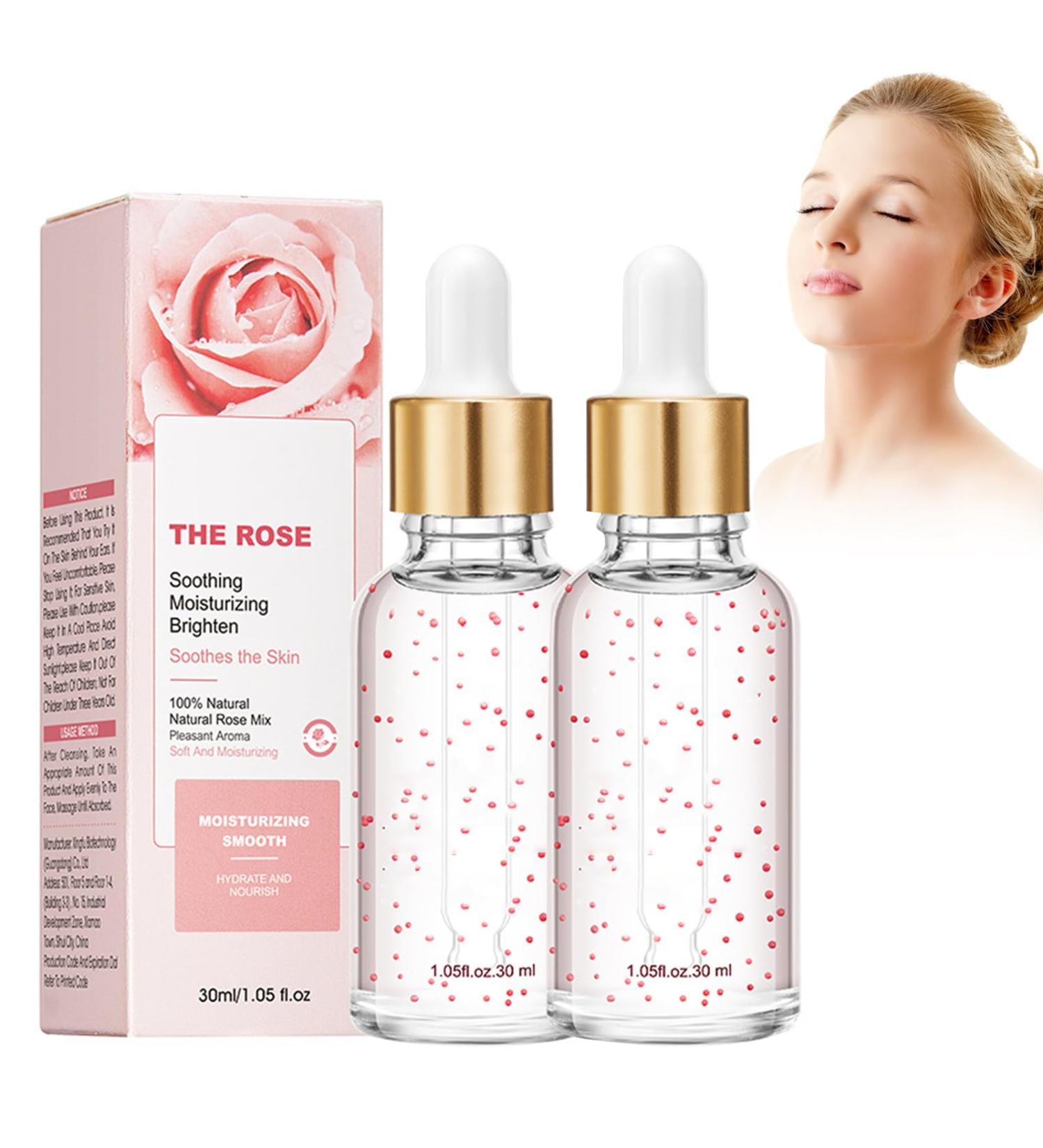 2 pieces Rose Facial Treatment Essence lightening & nourishing refining & repairing 2 pieces x 30 ml serum - Buy Online on GoSupps.com