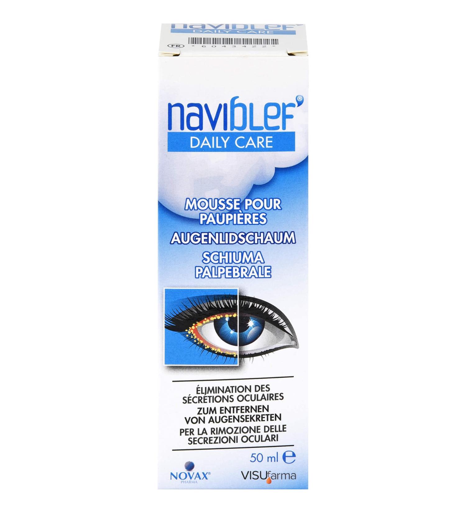 Naviblef Daily Care Eyelid Foam - Gentle Cleanser for Healthy Eyelids | International Shipping Available - Buy Online on GoSupps.com