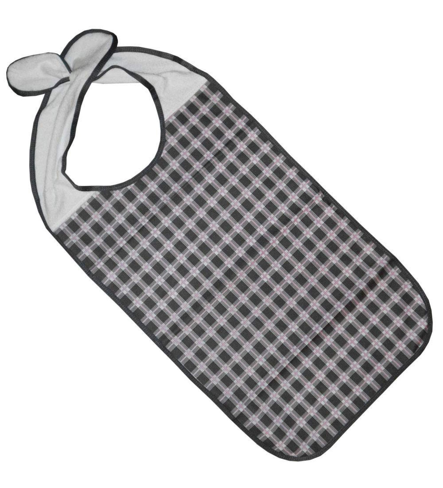 Clothing protector/dining apron/bib for adults with snap fastener waterproof (anthracite)