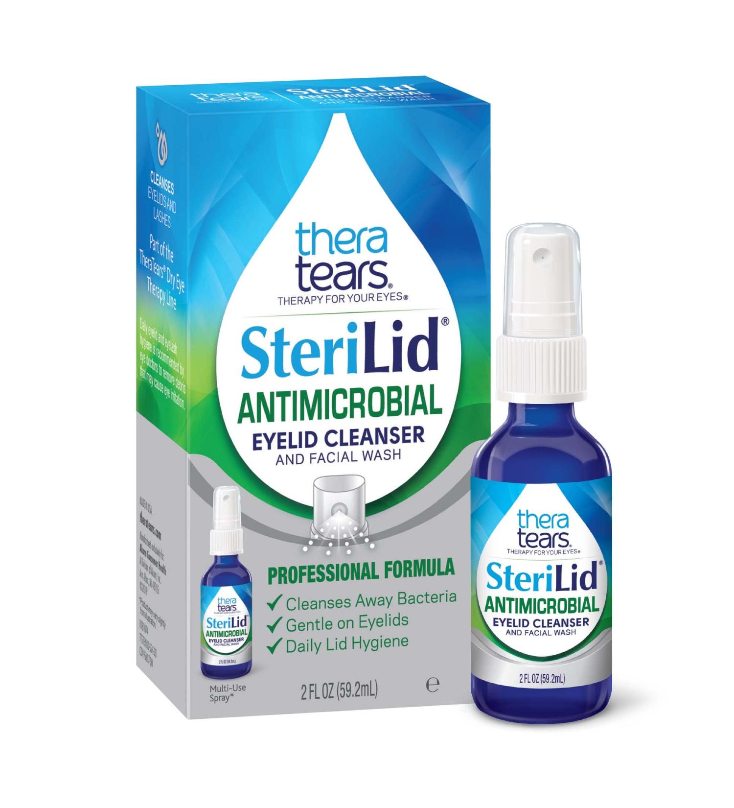 TheraTears SteriLid Antimicrobial Eyelid Cleanser 2 Fl Oz - Gentle Facial Wash - Buy Online on GoSupps.com