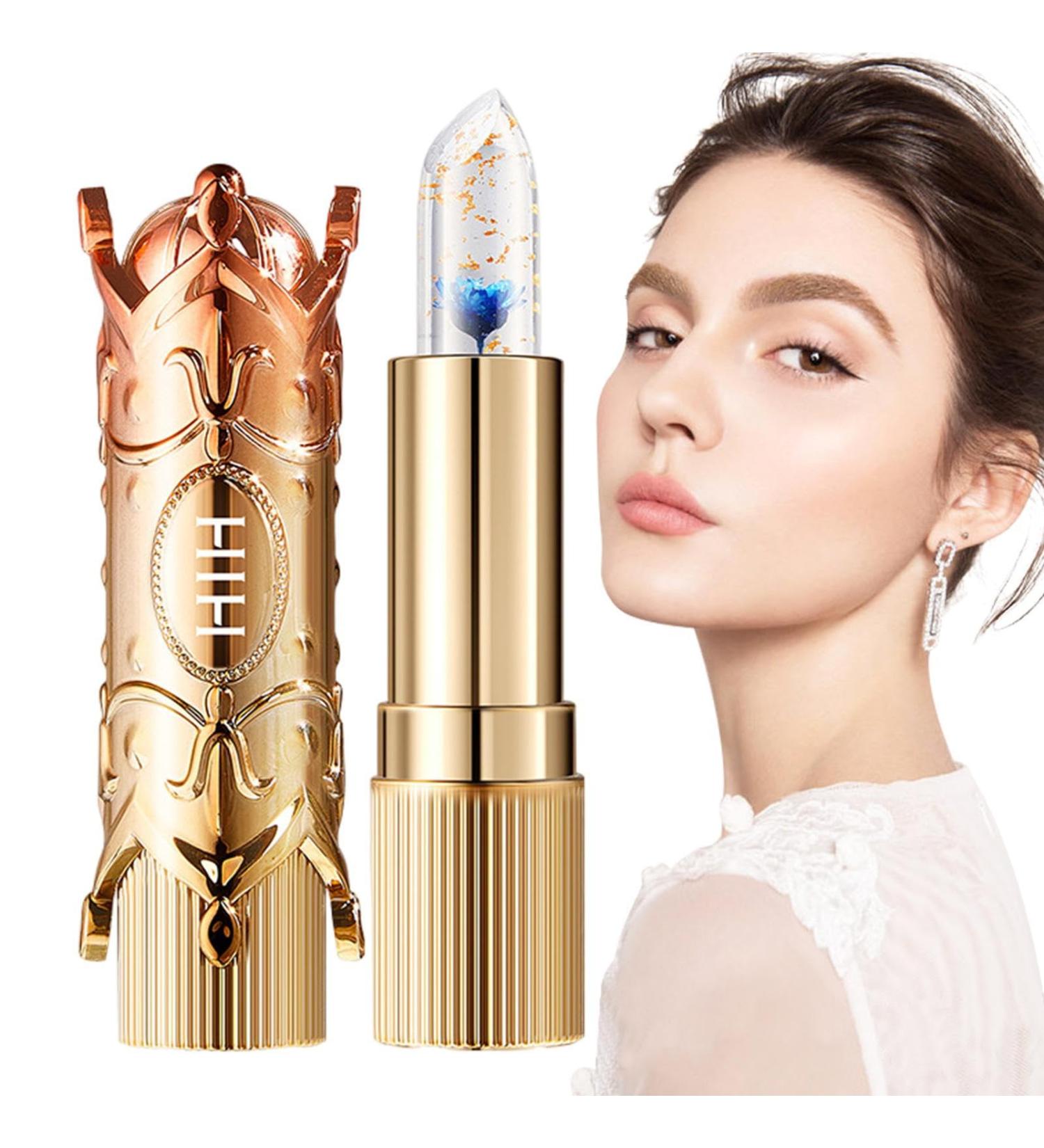  Jildouf Flower Jelly Color-Changing Lipstick | Long-Lasting Nourishing Glossy Lip Balm | Nourishing Color-Changing Temperature Gelatin Lip Balm Lipstick - Buy Online on GoSupps.com