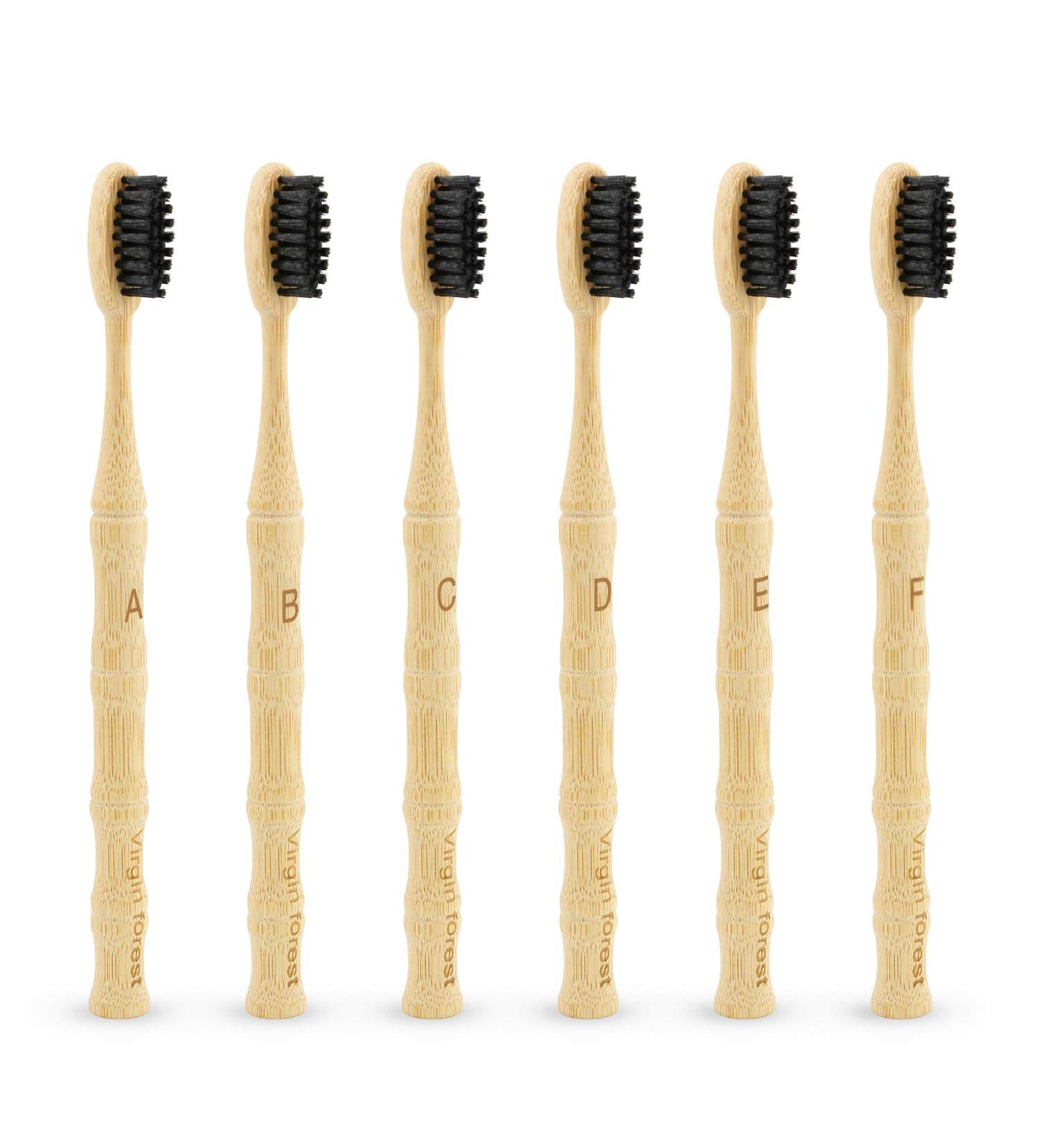 Organic Bamboo Toothbrushes - Vegan, Biodegradable, Eco-Friendly (Pack of 6) - Buy Online on GoSupps.com
