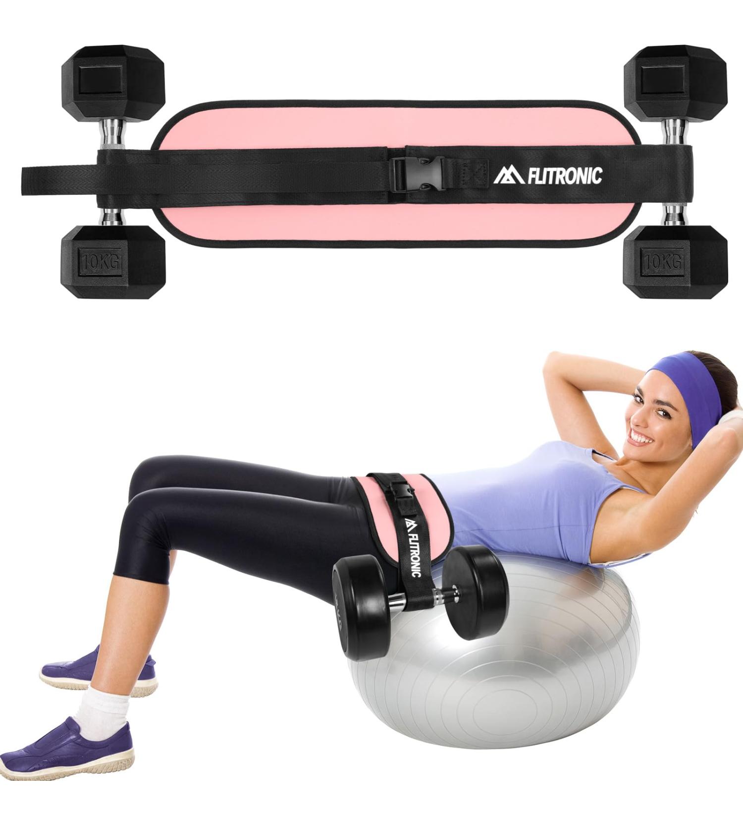 Flintronic Hip Thrust Belt for Dumbbells & Kettlebells - Boost Glutes & Perfect Your Home Fitness with Pilates Training - Buy Online on GoSupps.com