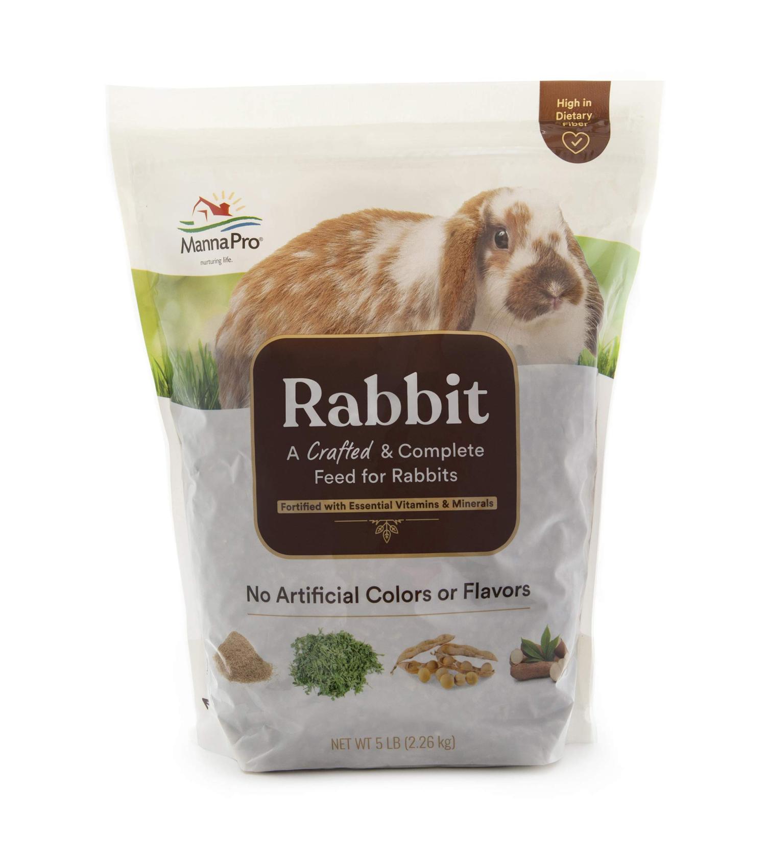 Manna Pro Rabbit Feed 5lb - Complete Feed with Vitamins & Minerals for Healthy Rabbits - Buy Online on GoSupps.com