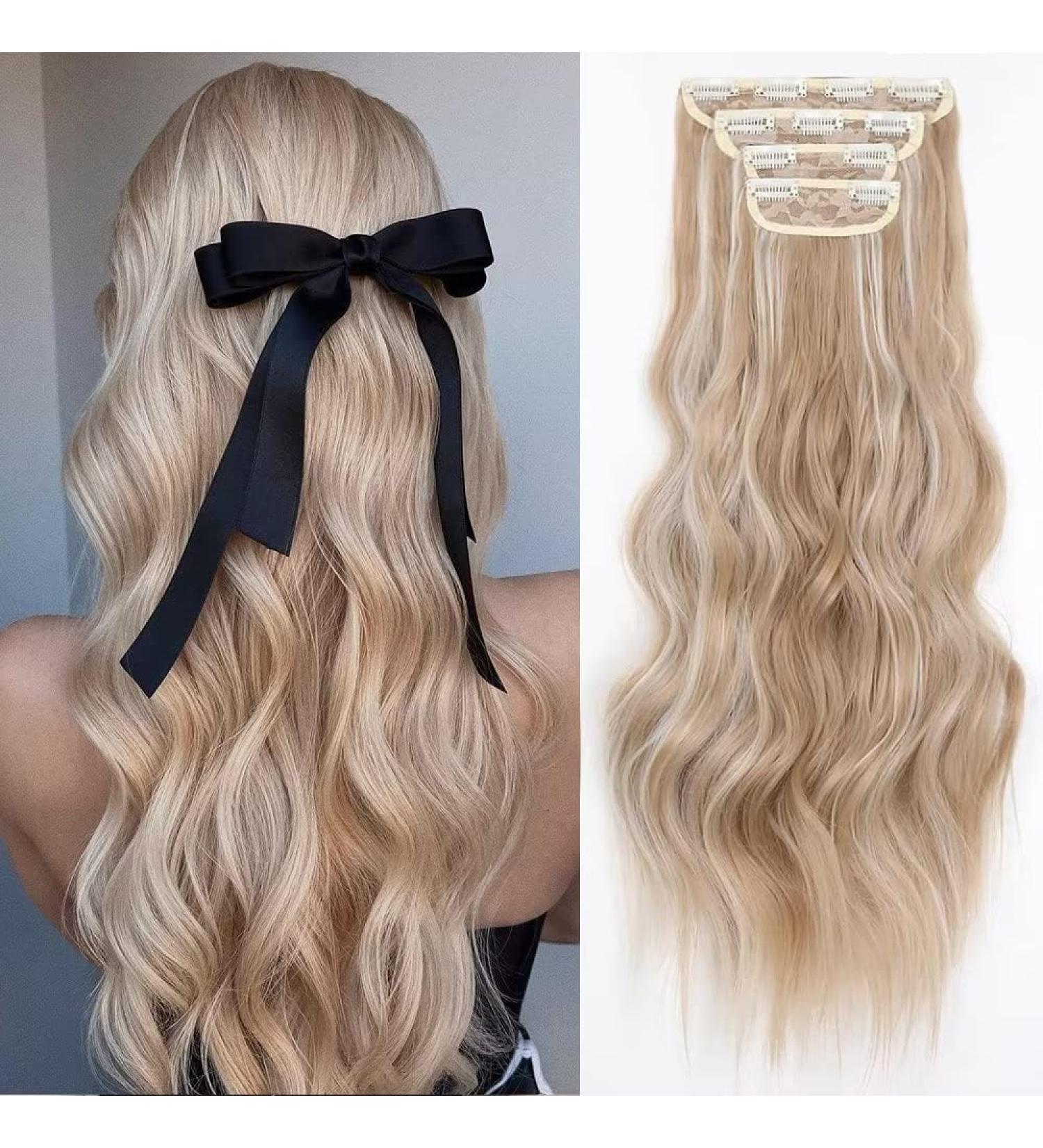 YDDM 20 Inch Wavy Clip-In Hair Extensions - Synthetic Realistic Look - 4pcs Affordable Women s Hair Clips - 24AH613# - Buy Online on GoSupps.com