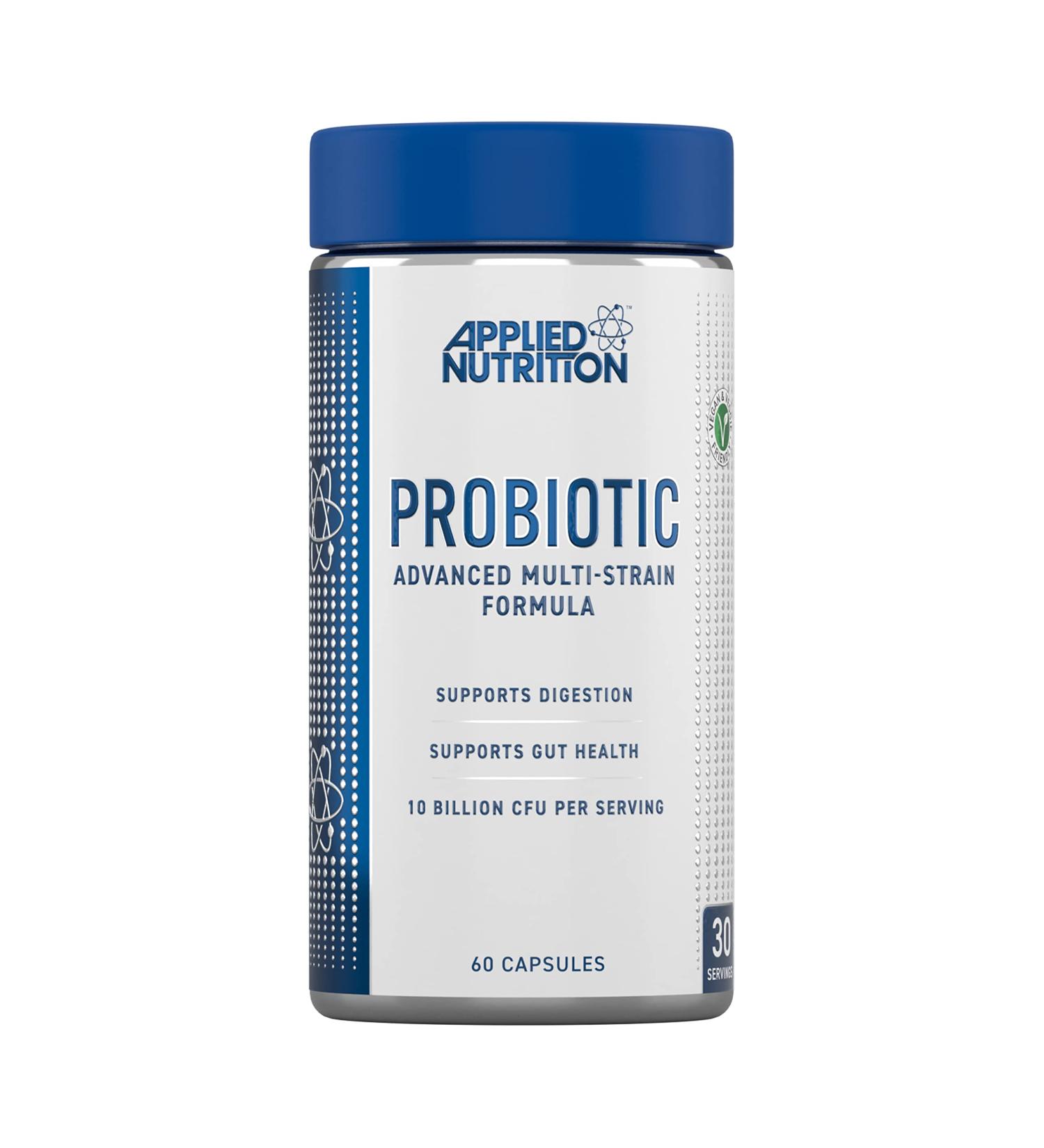 Applied Nutrition Advanced Multi Strain Probiotic - Vegan Digestive Enzyme Supplement with Lactobacillus Acidophilus | 60 Capsules for Optimal Gut Health - Buy Online on GoSupps.com