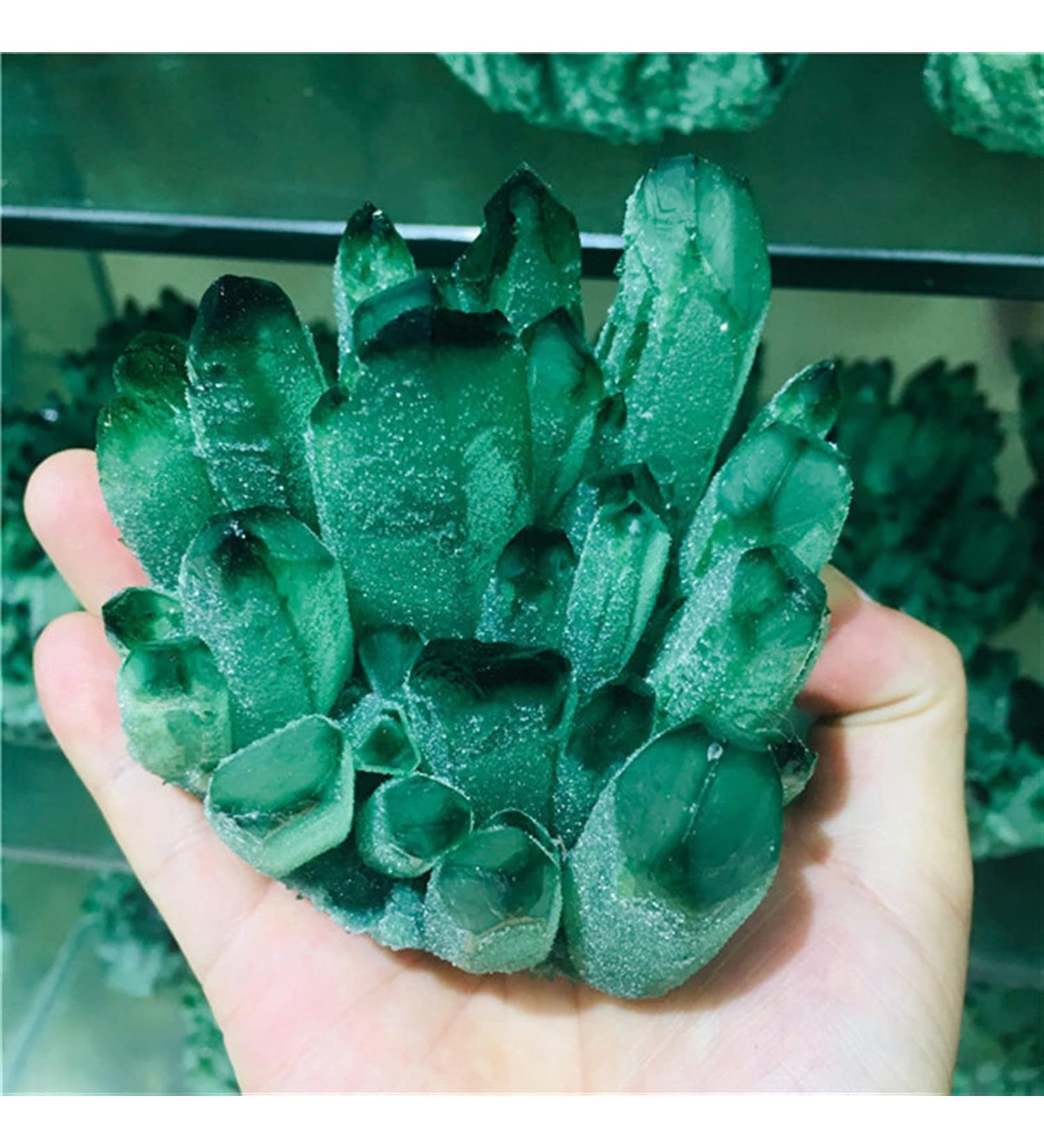 300-700g Natural Green Ghost Quartz Crystal Cluster Crystal raw Material Gemstone Samples for Home and Office Decoration Crystal Stone Natural Luster (Size : 400-490g) - Buy Online on GoSupps.com