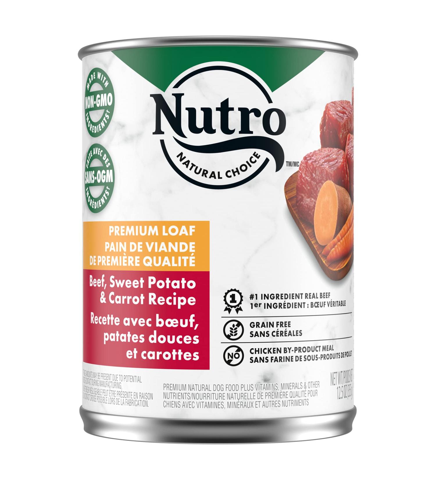NUTRO Natural Choice Premium Loaf Adult Wet Dog Food Grain Free Beef Sweet Potato & Carrot Recipe 355g Can (Pack of 12) Can Beef & Sweet Potato 355 g (Pack of 12) - Buy Online on GoSupps.com
