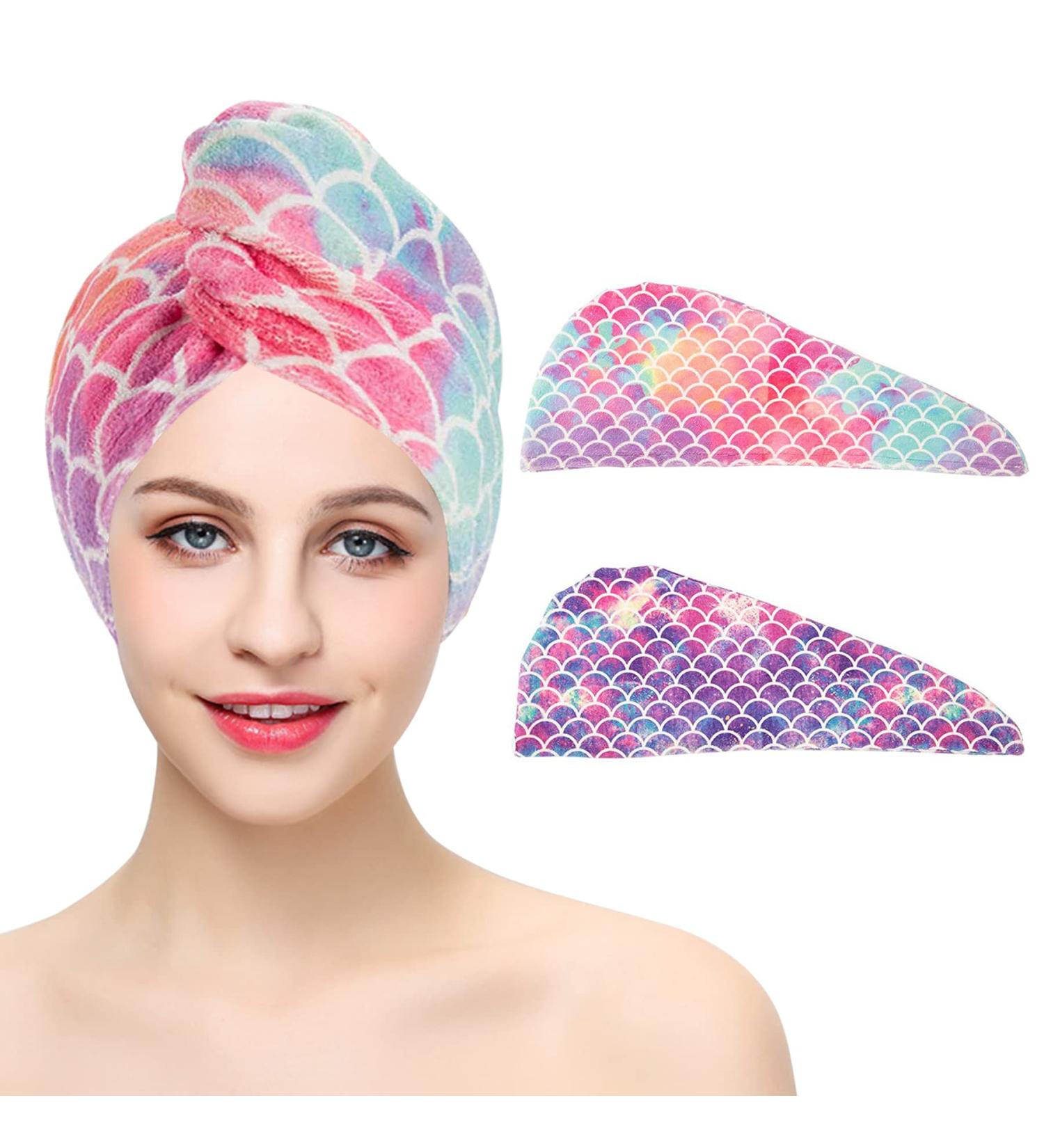 Cerulentree Hair Drying Cloth Wrap - 2 Packs Super Absorbent Hair Turban Towel for Women - Fast Drying Head Wrap for Smooth & Curly Hair - Buy Online on GoSupps.com