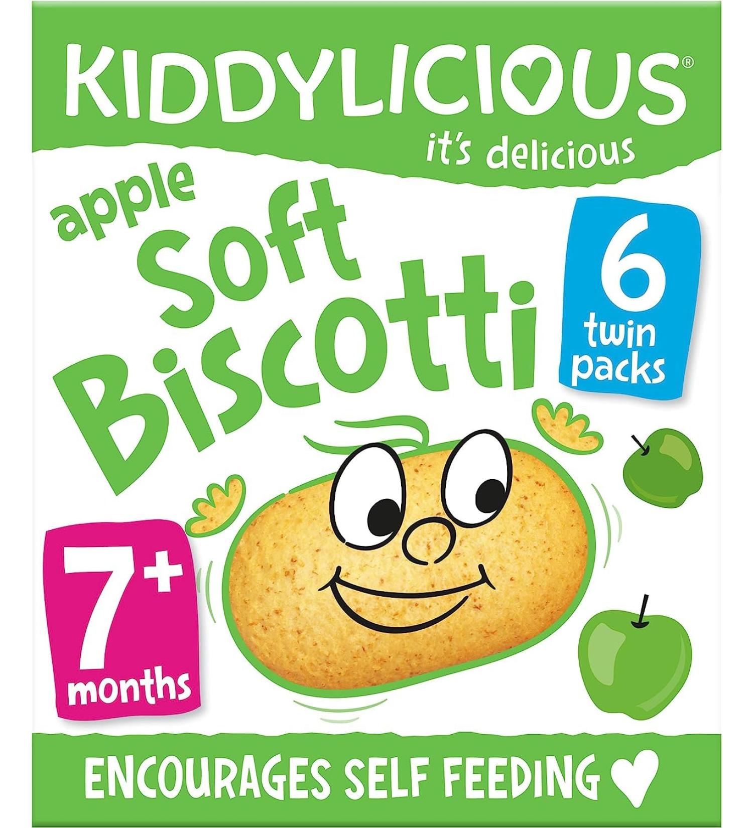 Kiddylicious Apple Soft Biscotti 7+ Months 6x20g - Healthy Snack for Babies - Buy Online on GoSupps.com