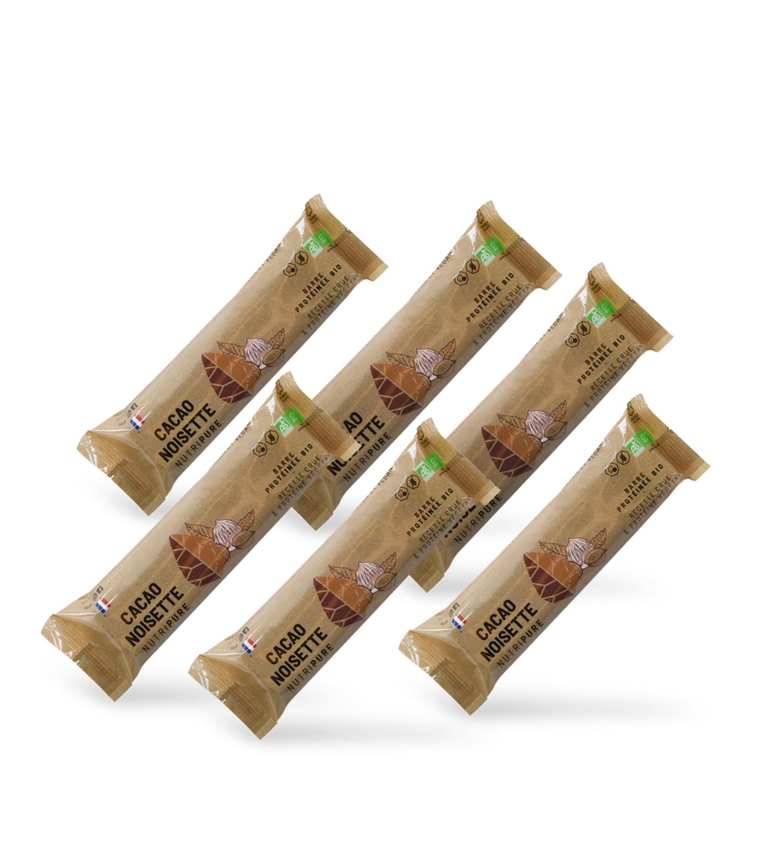  NUTRIPURE Nutripure | Raw Organic Bar | Cocoa Hazelnut Protein Bar | Vegan and Organic | Rich in Dates Cocoa Butter and Dried Fruit | Healthy and Delicious Snack Preservative-Free | Pack of 6 | Made in France - Buy Online on GoSupps.com