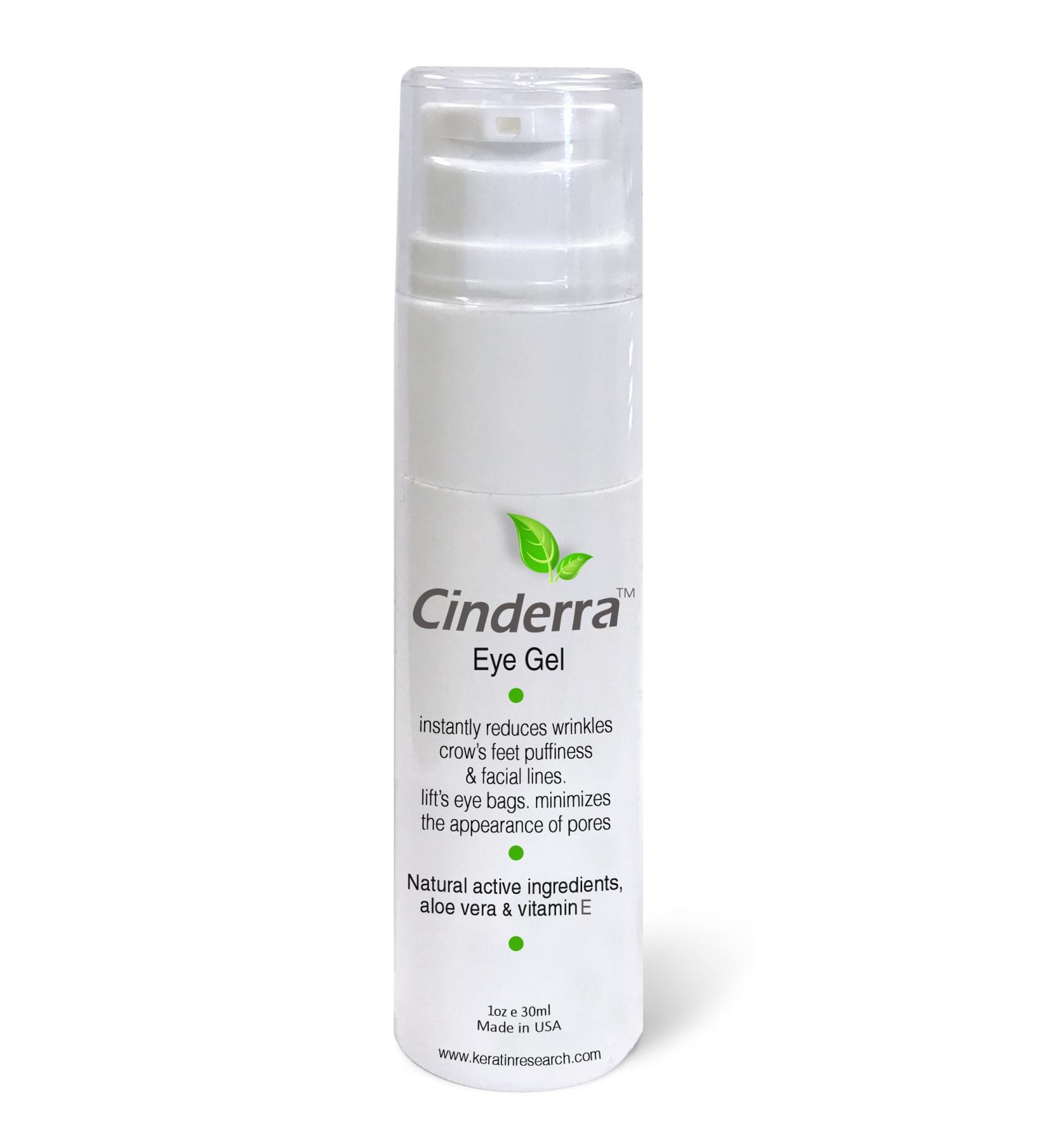 Cinderra Eye Gel 30ml - Reduce Wrinkles, Puffiness & Fine Lines | Minimize Pores | Natural Ingredients | Ageless Look - Buy Online on GoSupps.com