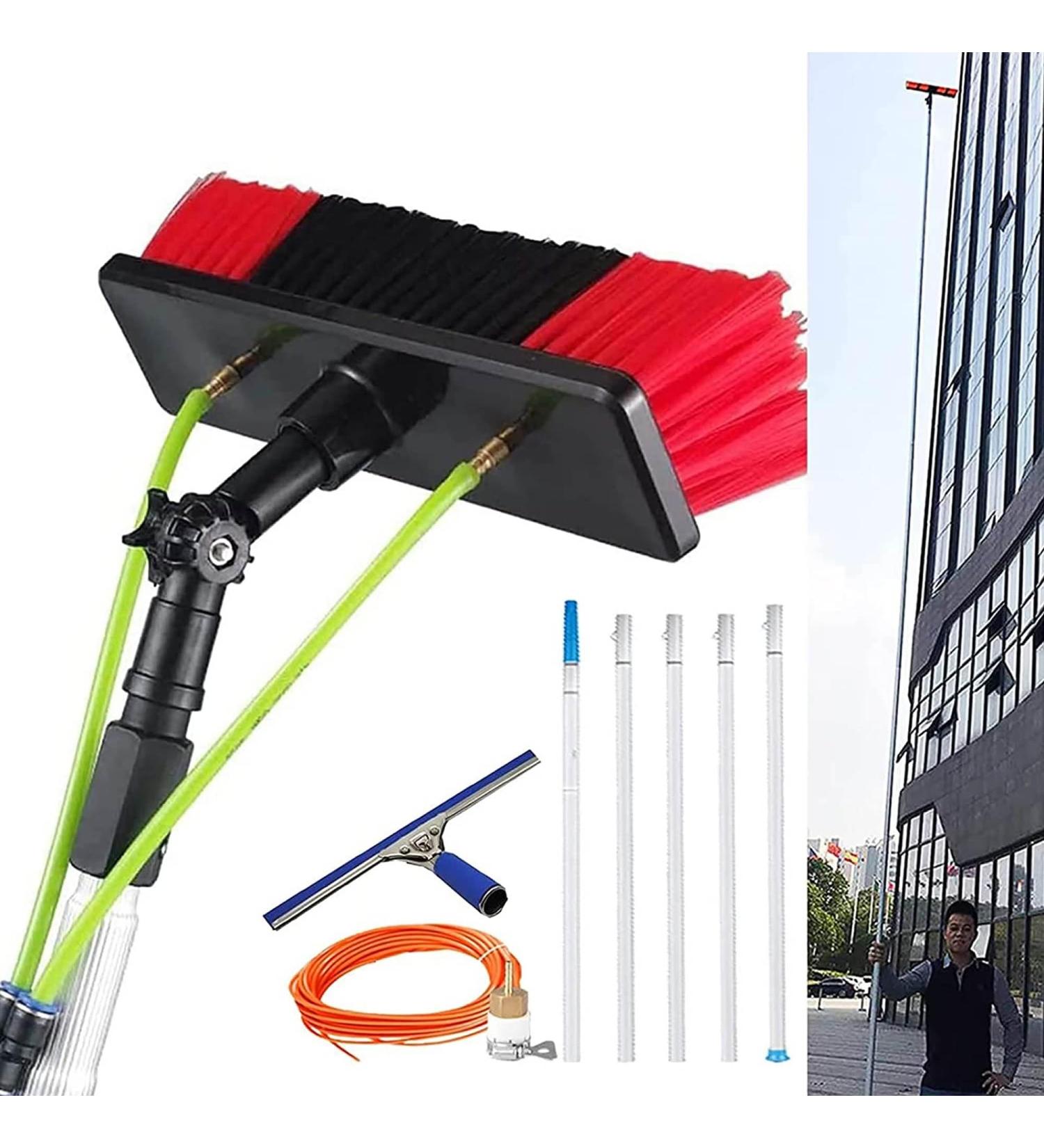 photovoltaic cleaner window cleaning pole Window Squeegee Adjustable Telescopic Window Cleaner Water Fed Replaceable Window Scrubber Accessories Fit for Indoor/Outdoor Window Cleaning-30cm B 30cm Brush 5m Pole - Buy Online on GoSupps.com