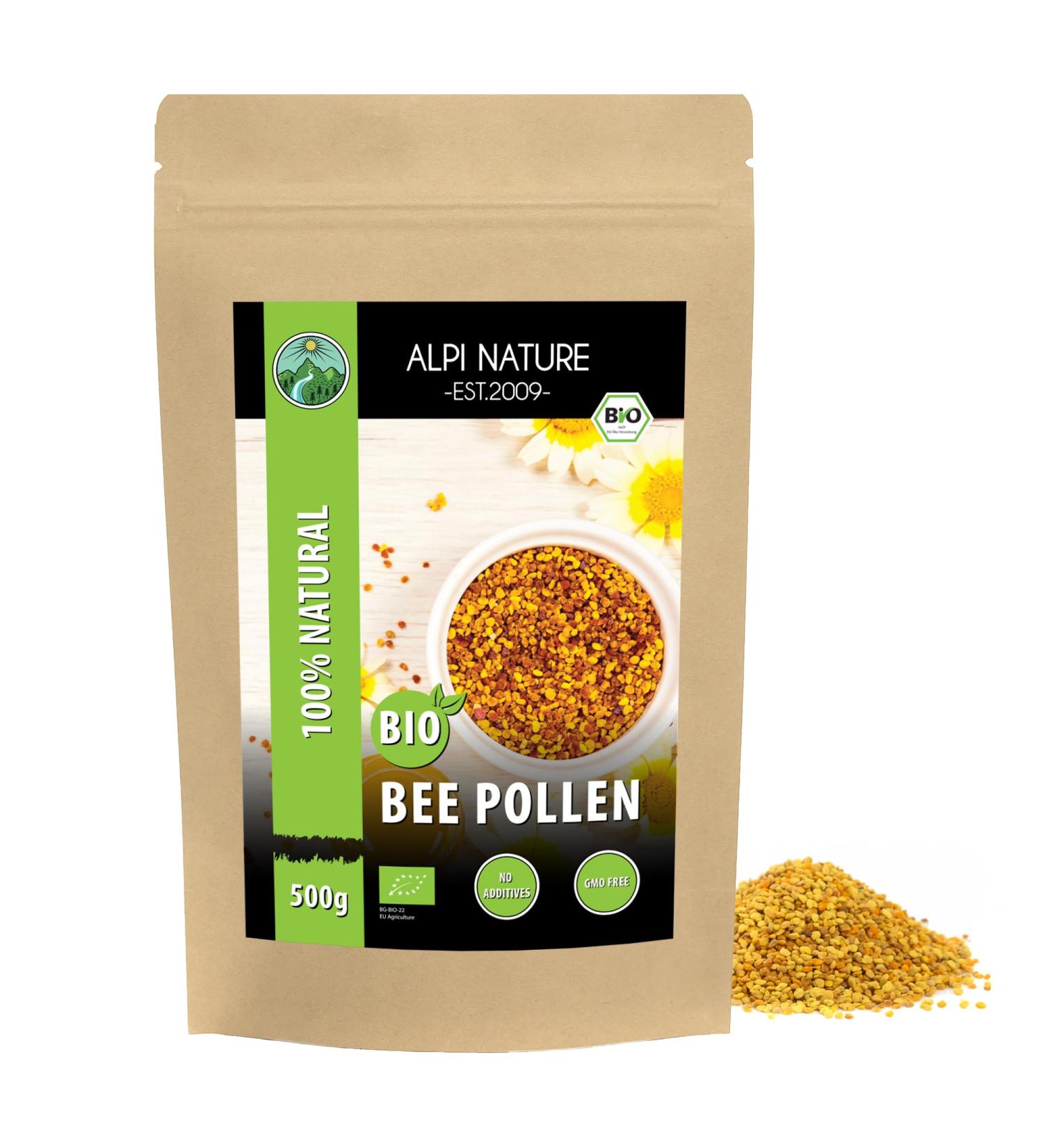 Organic Bee Pollen 500g (1.1lb) - Natural Dried Multicolor Pollen, Additive-Free - Buy Online on GoSupps.com