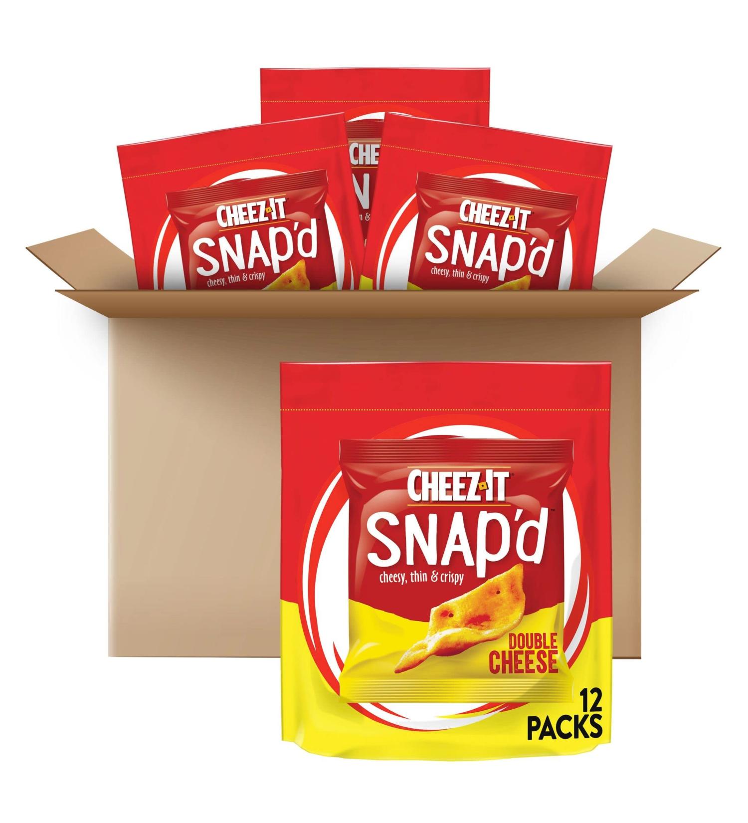 Cheez-It Snap'd Double Cheese Cracker Chips 36oz Case (4 Bags) 48 Pack - Thin Crisps Lunch Snacks - Buy Online on GoSupps.com