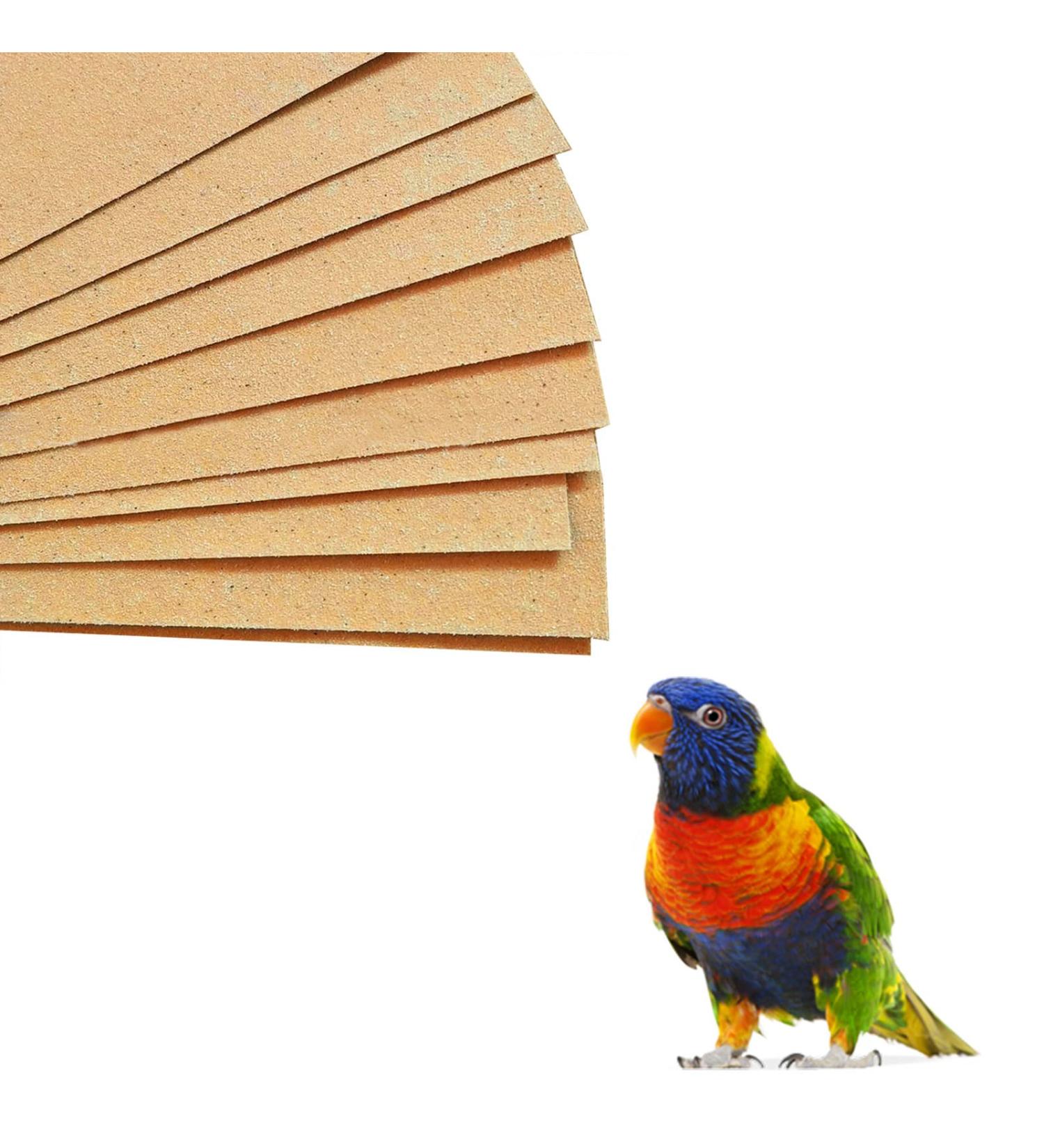 Noifne Gravel Paper for Bird Cage 17x11 Inches - 20 Pcs Fine Sand for Birds Parrots Cockatiels - Buy Online on GoSupps.com