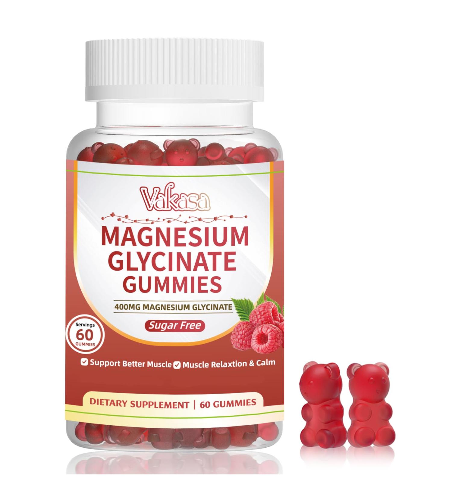 VAKASA Magnesium Glycinate Gummies with L-Threonate Muscle Relaxation Support Vegan 60 Gummies - Buy Online on GoSupps.com