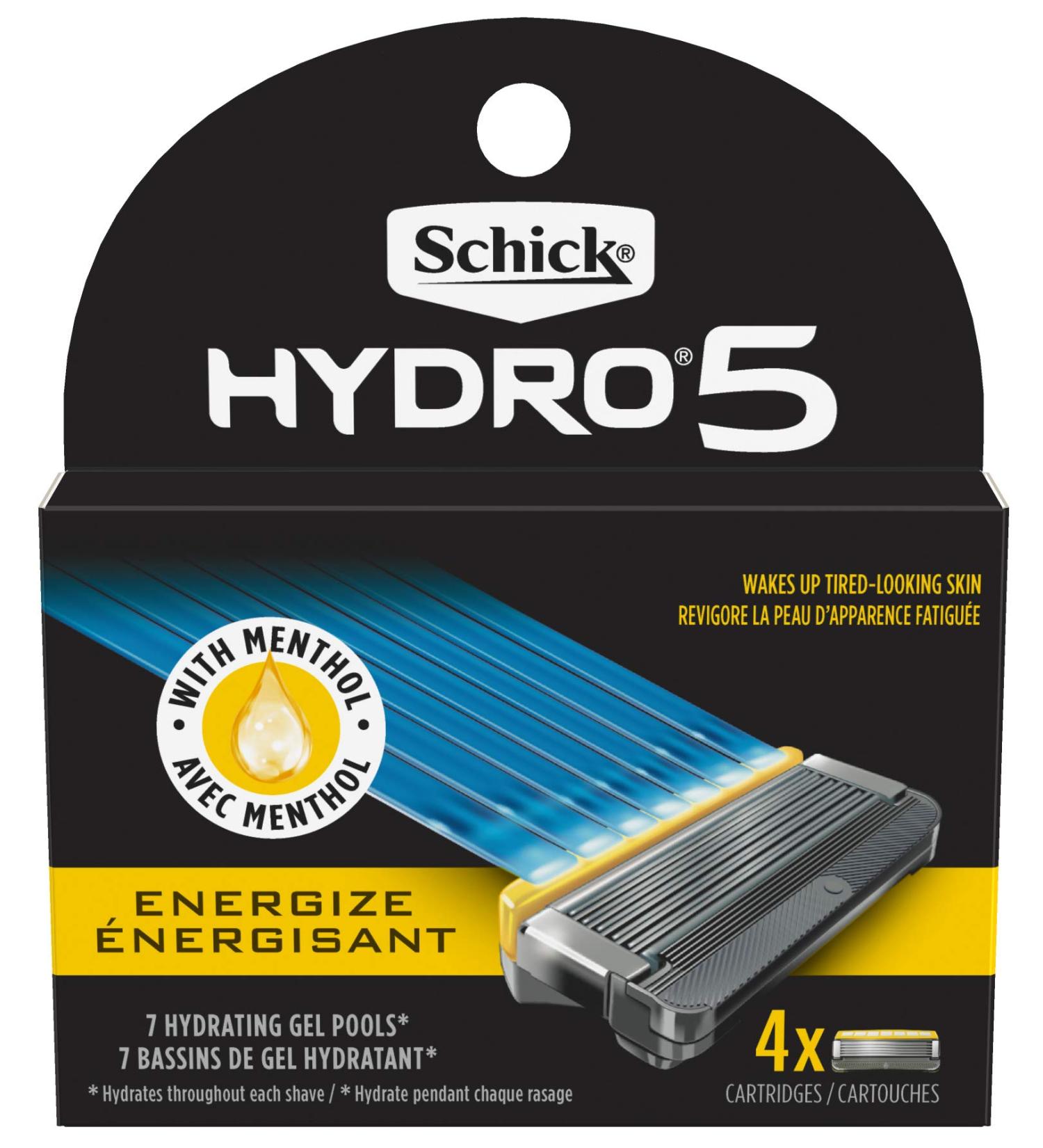 Schick Hydro 5 Sense Energize Razor Refills for Men - Pack of 4 - Buy Online on GoSupps.com