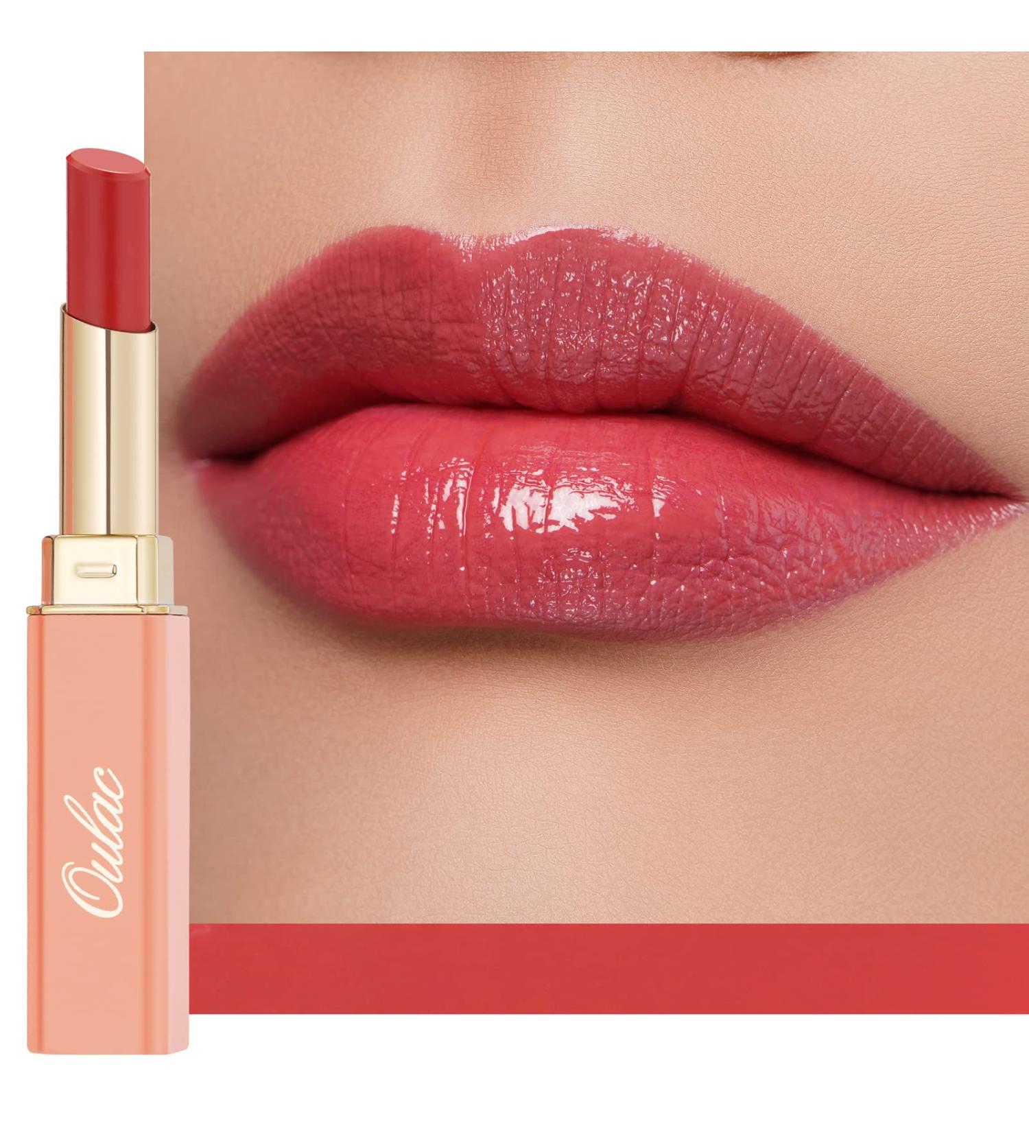 Oulac Apple Red Lipstick - Moisturizing Sheer Shine Lip Gloss for Dry Lip Care - Vegan Formula - 2.2g/0.07oz (01 Femme Fatale) - Buy Online on GoSupps.com