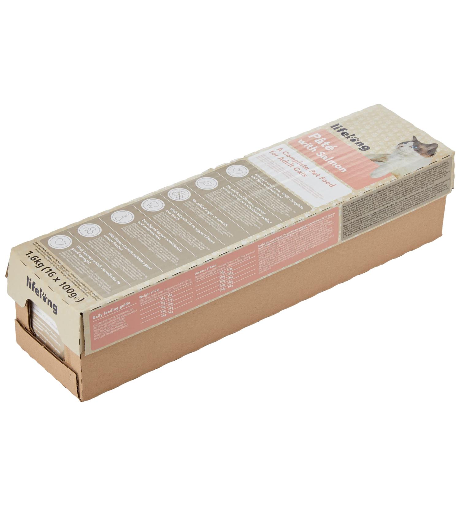 Amazon Lifelong Cat Food Pate with Salmon - 100g Pack of 16 | Premium International Shipping - Buy Online on GoSupps.com