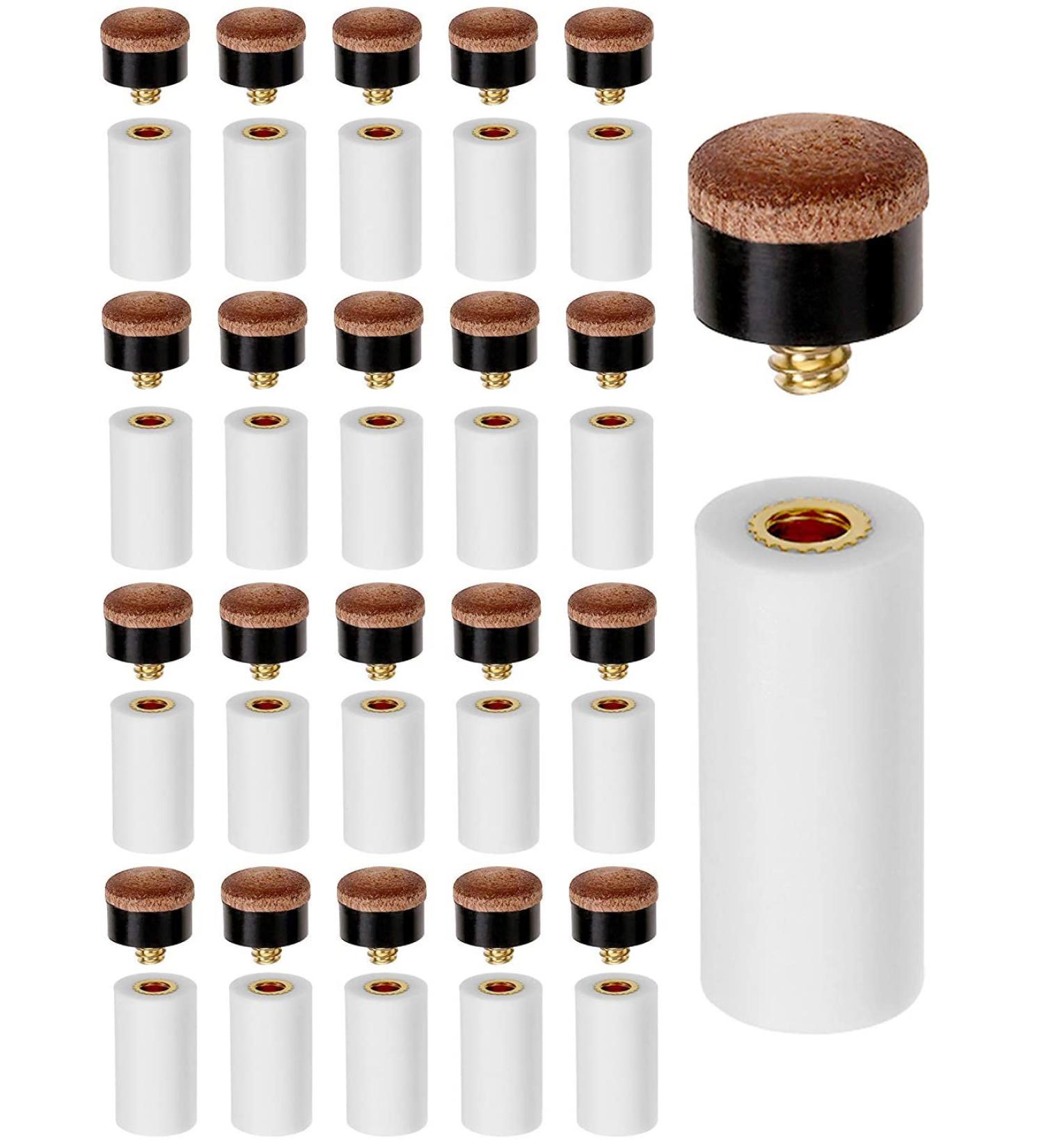 Kenkio 12mm Cue Tips - 40 Pieces Pool Billiard Cues Tips Replacement with Ferrules for Snooker - Buy Online on GoSupps.com