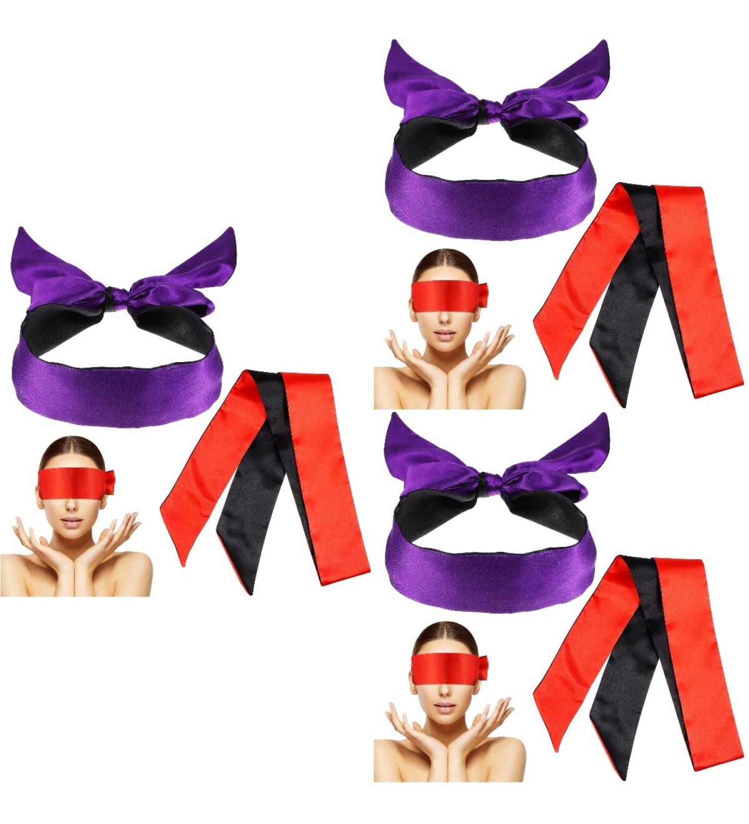 Healifty 6Pcs Satin Eye Mask Blindfold Set for Sleep, Play, Meditation - Soft Blindfold for Adults, Couples, Lovers - Buy Online on GoSupps.com