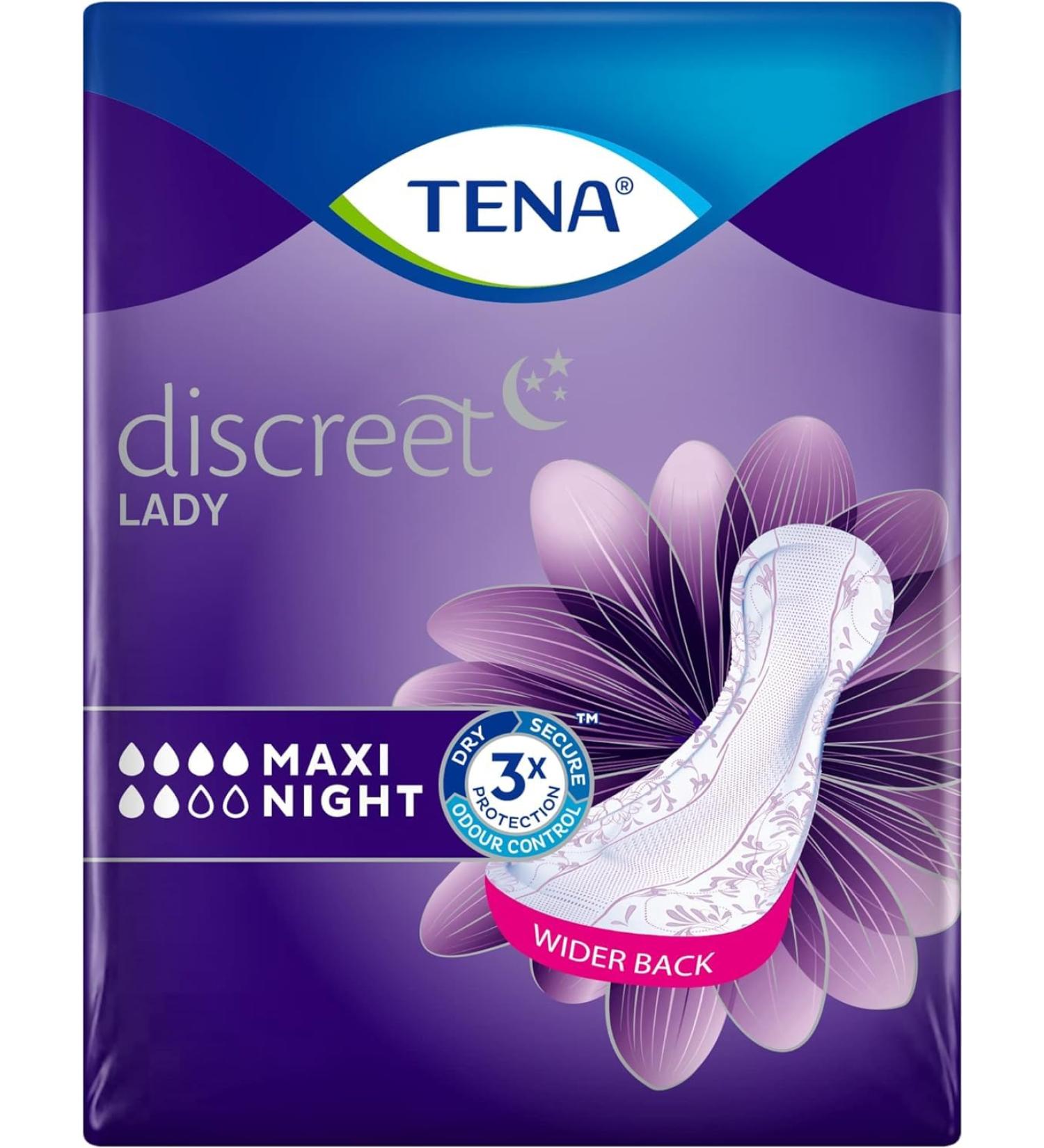 Buy Tena Lady Maxi Night Box of 6 Packs (12 Pads Each) | Best for Overnight Protection | Shop Internationally - Buy Online on GoSupps.com