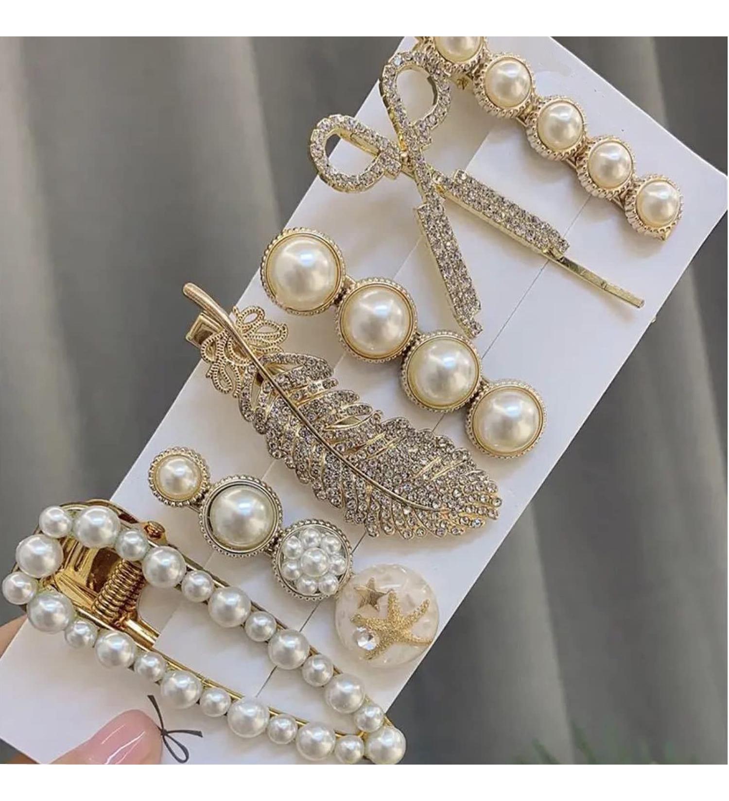 Agirlvct Pearl Hair Clips Set - Elegant Hair Barrettes & Accessories for Women and Girls (6 PCS) - Buy Online on GoSupps.com
