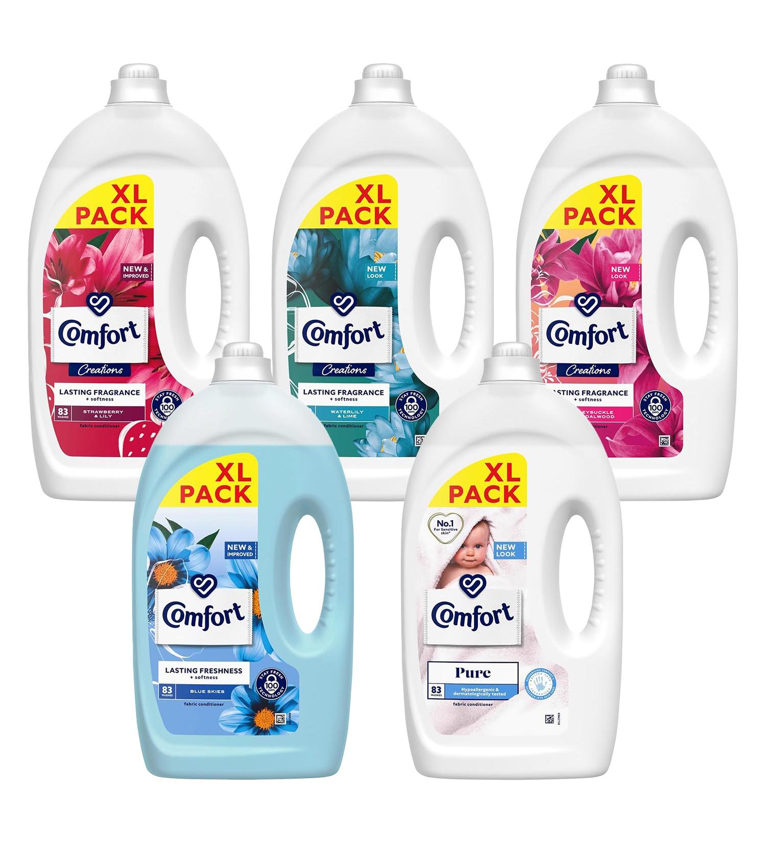 Pick & Mix Any 5 Comfort Creation Concentrated Fabric Conditioner with 100 Days of Long-Lasting Fragrance and Softness Intense Liquid Fabric Softener 83 Washes 2.49L - Buy Online on GoSupps.com