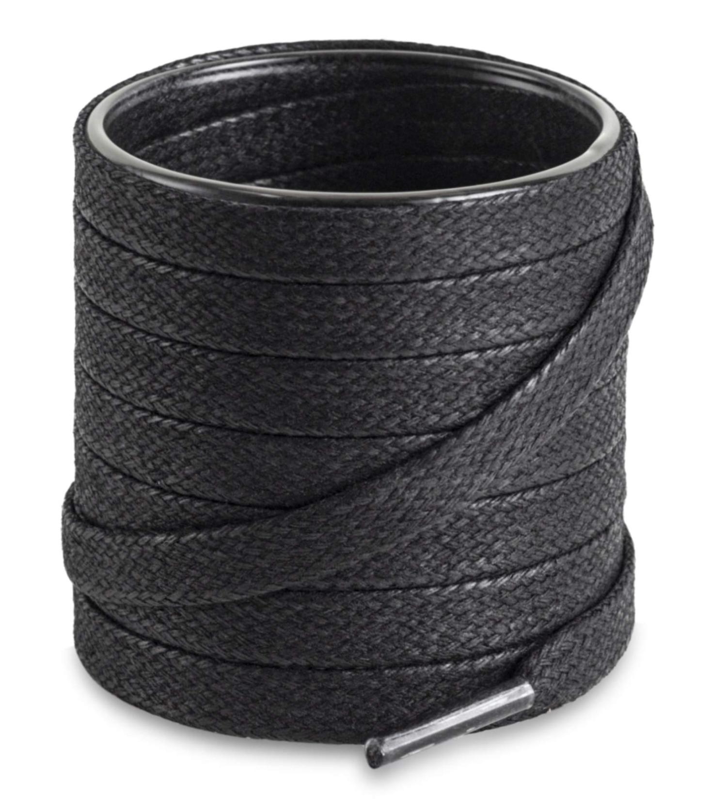 Shoemate Flat Waxed Cotton Shoe Laces 51 (129cm) Black - for Boots & Dress Shoes - Buy Online on GoSupps.com