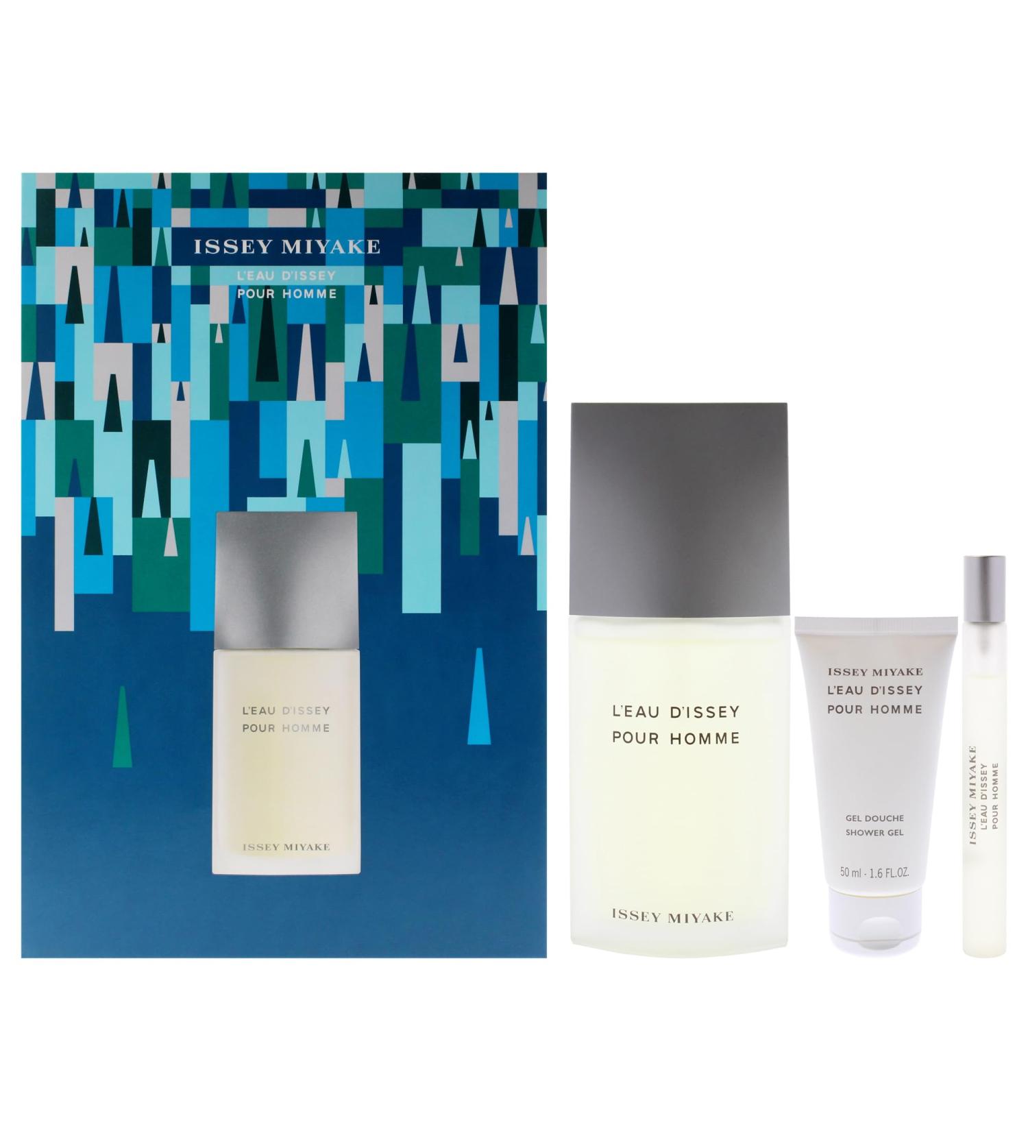Issey Miyake Leau Dissey for Men - 3 Pc Gift Set 4.2oz EDT Spray 0.33oz EDT Spray 1.6oz Shower Gel - Buy Online on GoSupps.com